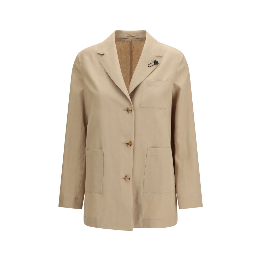 Lardini Beige Wool Oves Aries Full-Length Jacket | Regal Royce