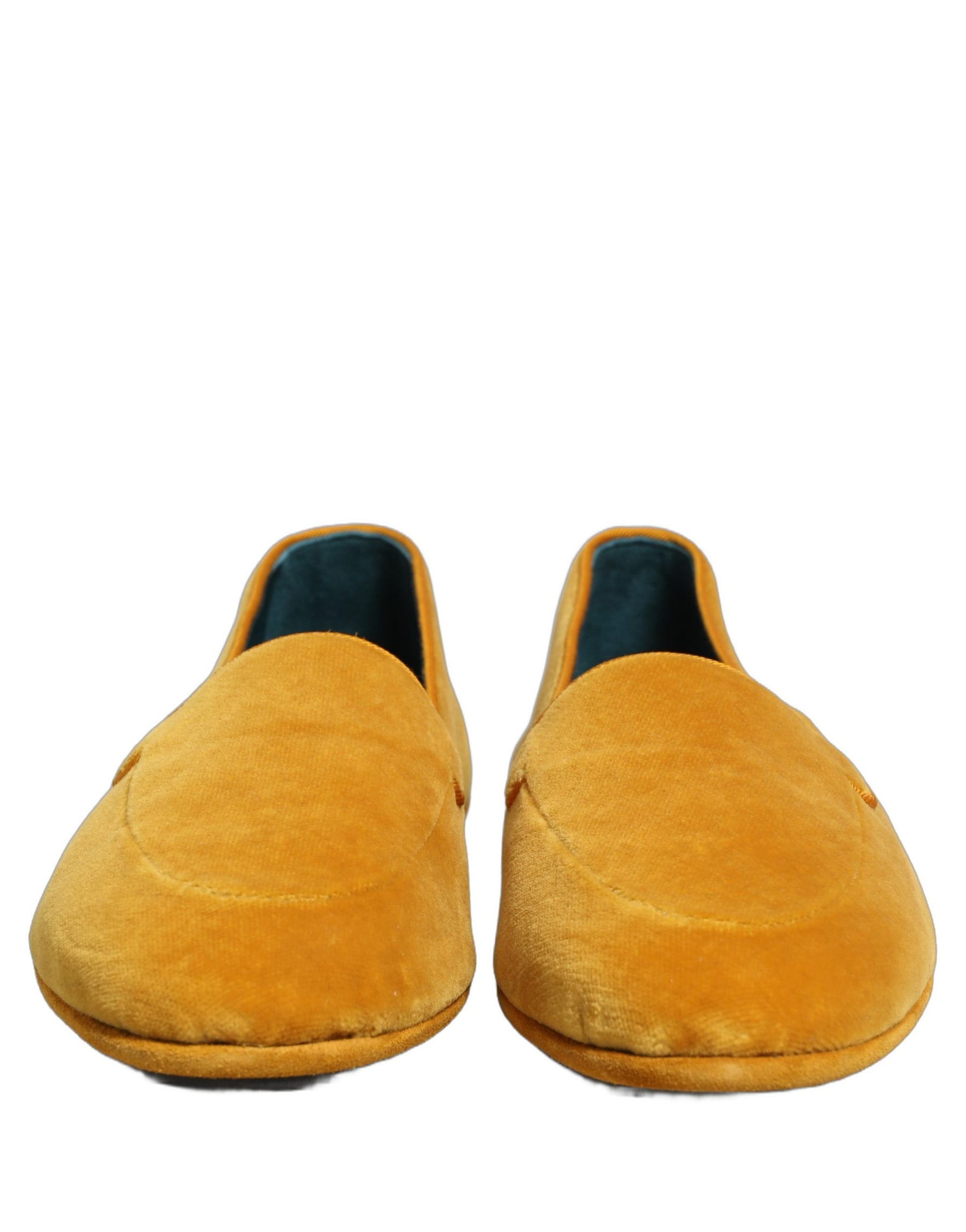 Dolce & Gabbana Yellow Velvet Slip On Men Dress Loafers Shoes | Regal Royce