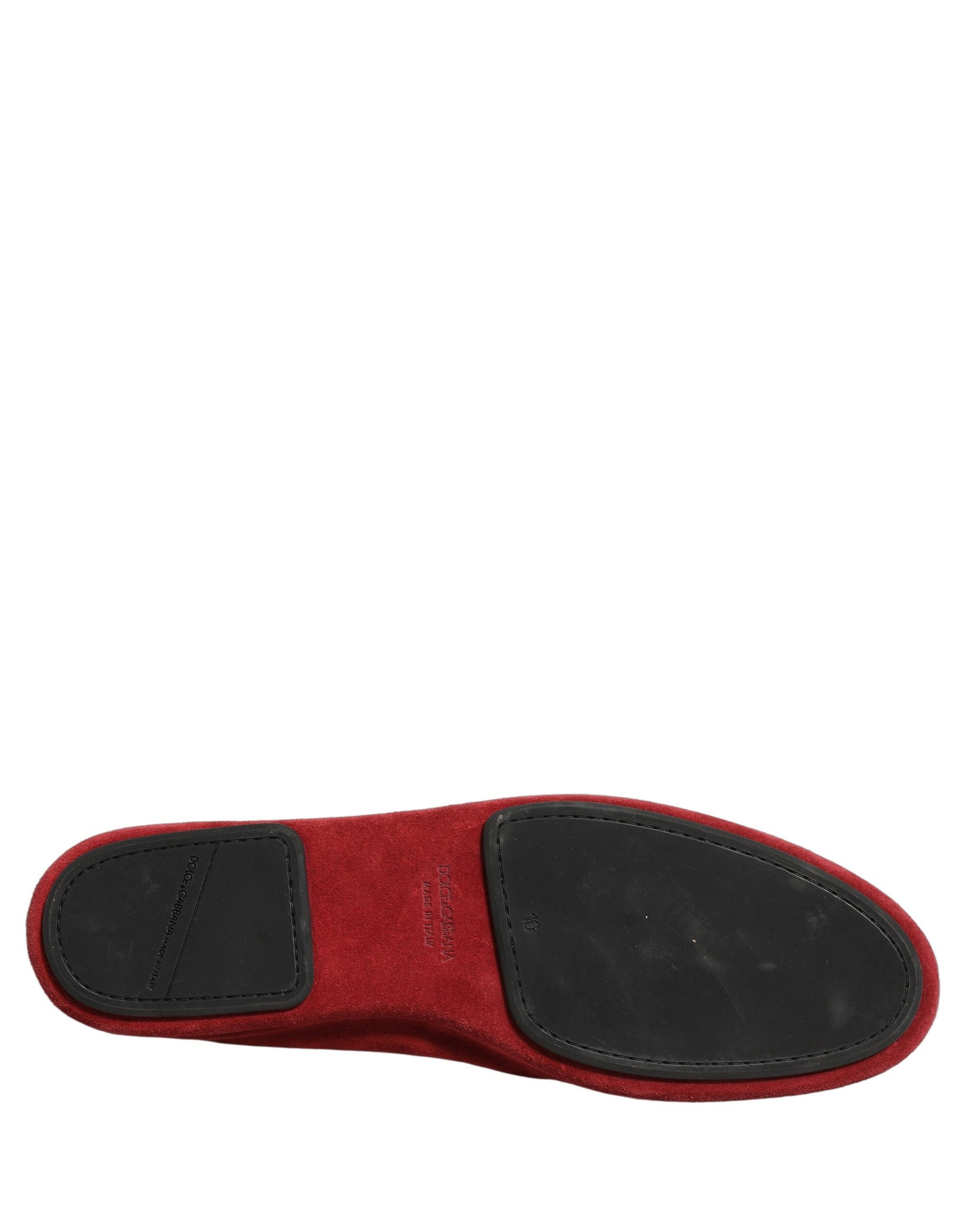 Dolce & Gabbana Red Suede Cross Slip On Dress Loafers Shoes | Regal Royce
