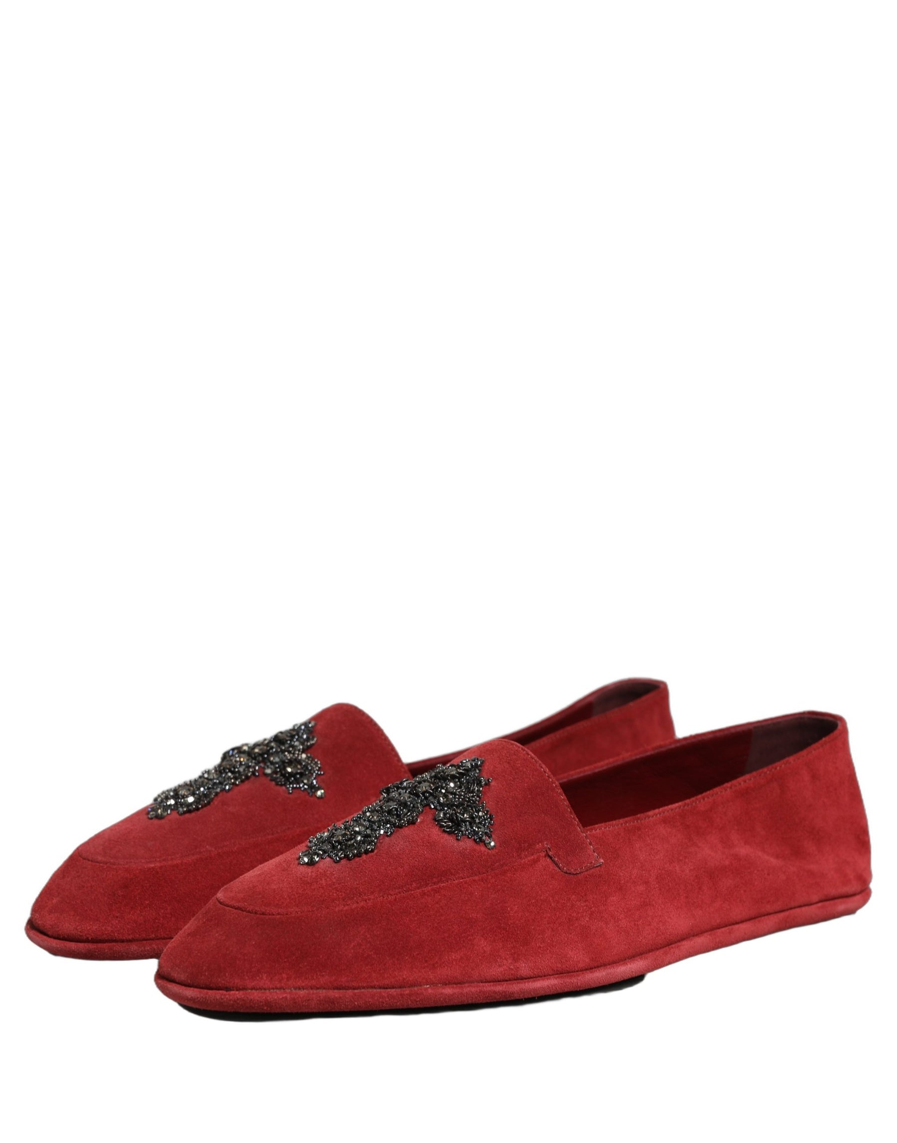 Dolce & Gabbana Red Suede Cross Slip On Dress Loafers Shoes | Regal Royce