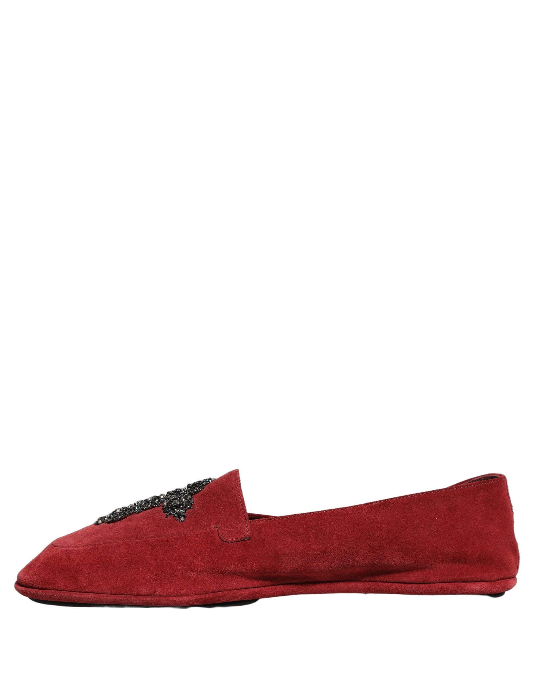 Dolce & Gabbana Red Suede Cross Slip On Dress Loafers Shoes | Regal Royce