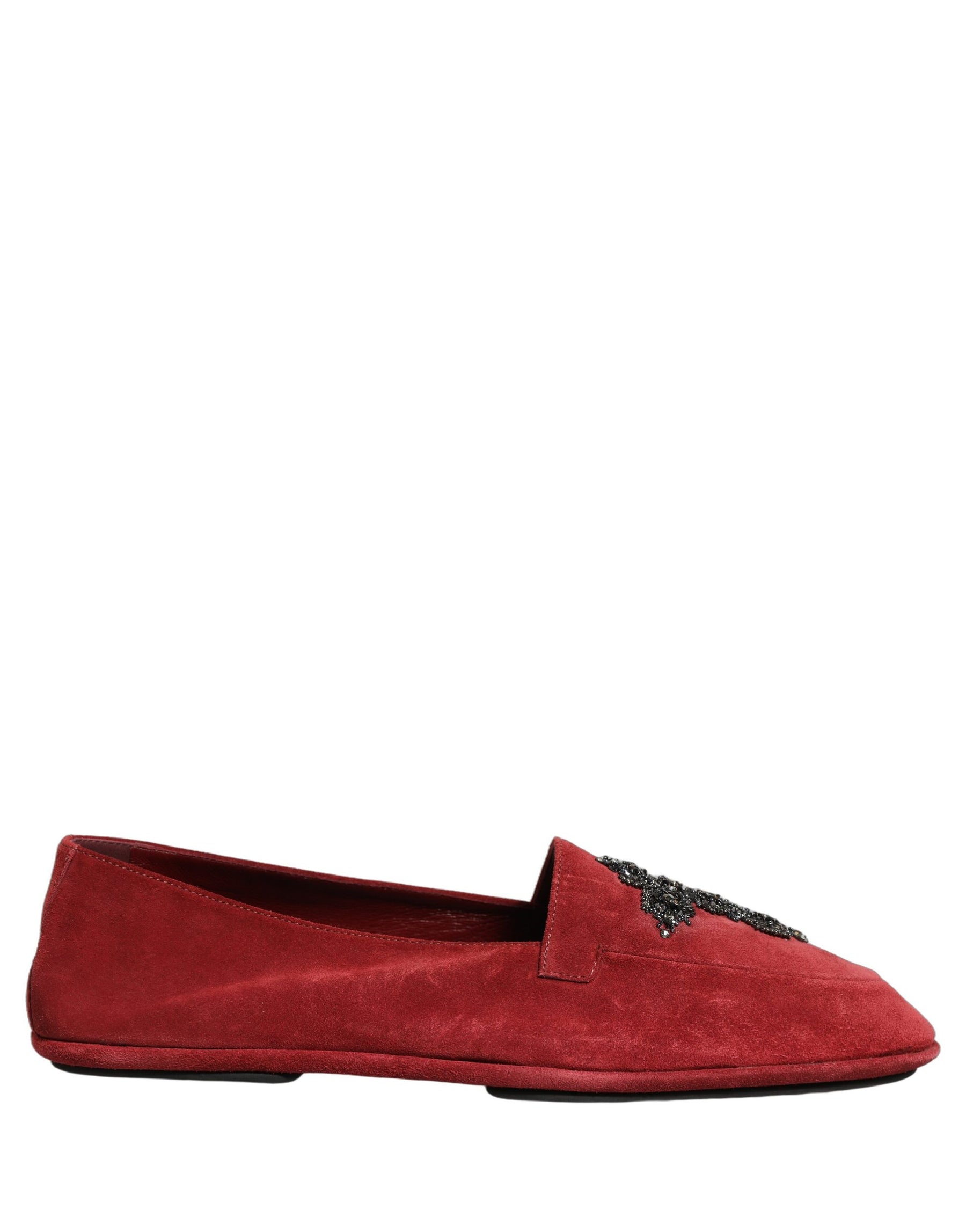 Dolce & Gabbana Red Suede Cross Slip On Dress Loafers Shoes | Regal Royce
