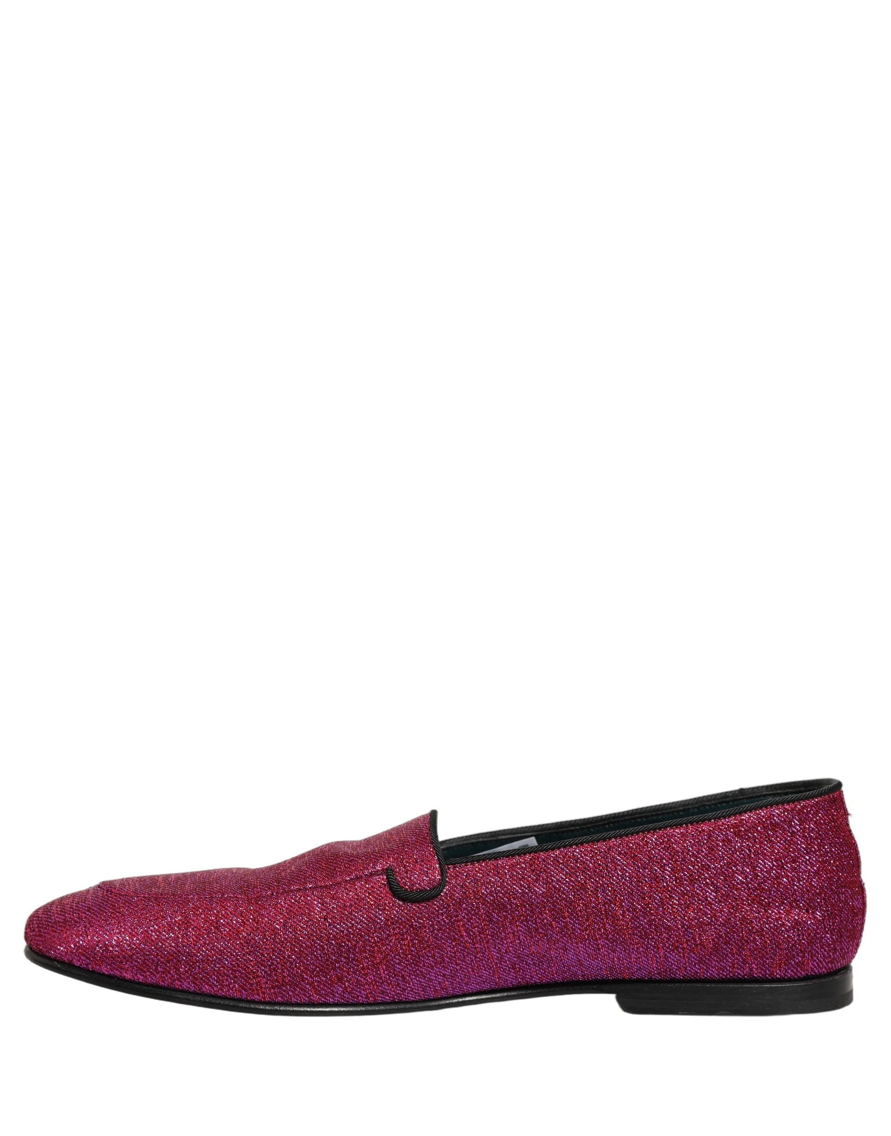 Dolce & Gabbana Pink Glitter Lurex Logo Dress Loafers Shoes | Regal Royce
