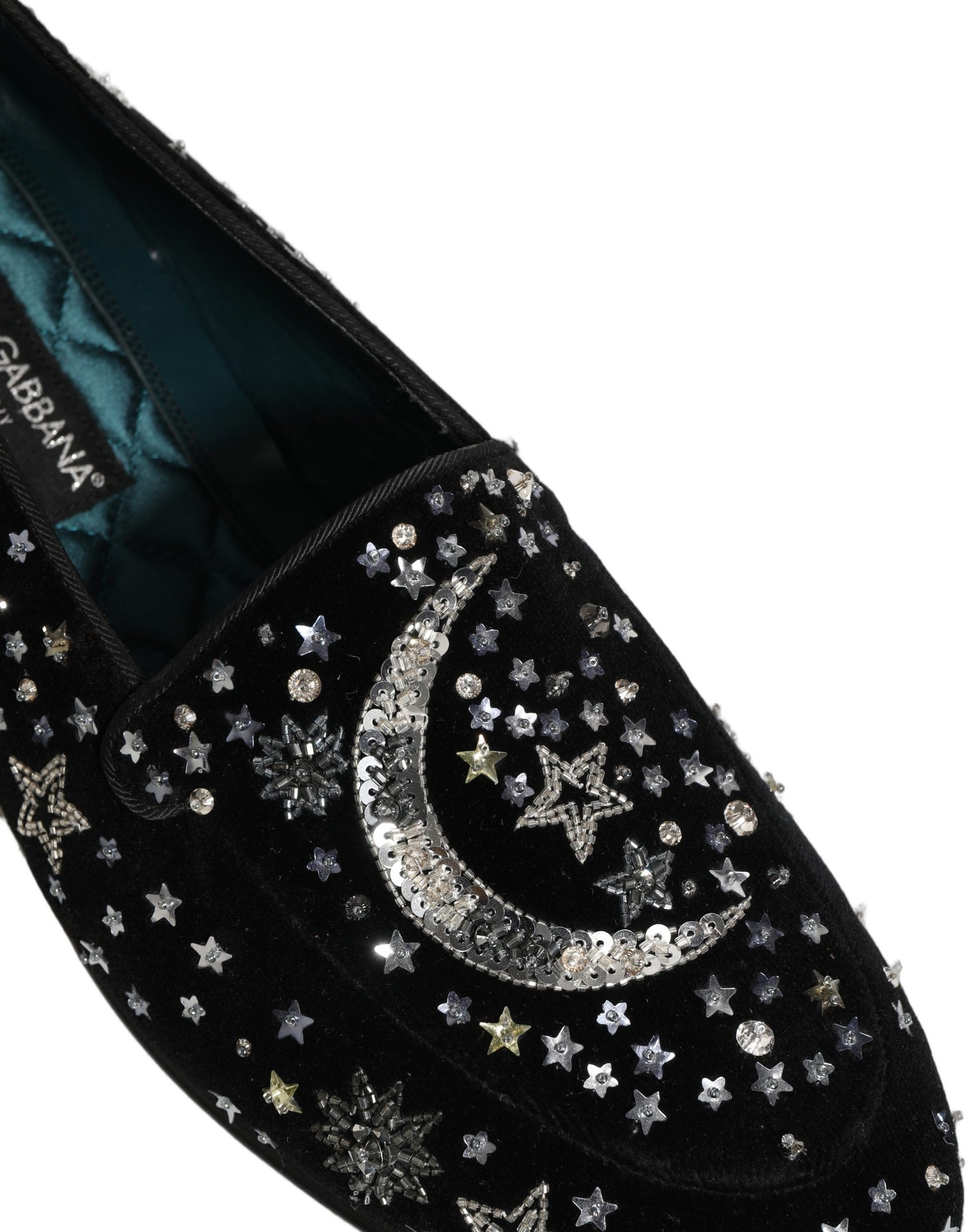 Dolce & Gabbana Black Crystal Embellished Dress Loafers Shoes | Regal Royce