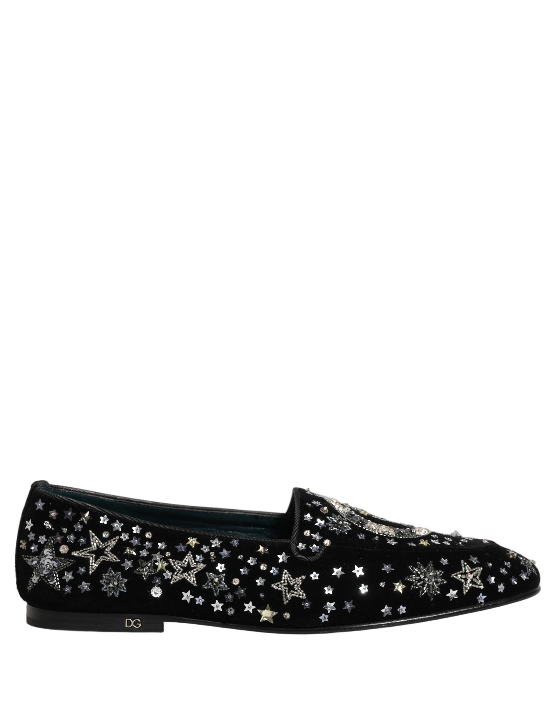Dolce & Gabbana Black Crystal Embellished Dress Loafers Shoes | Regal Royce