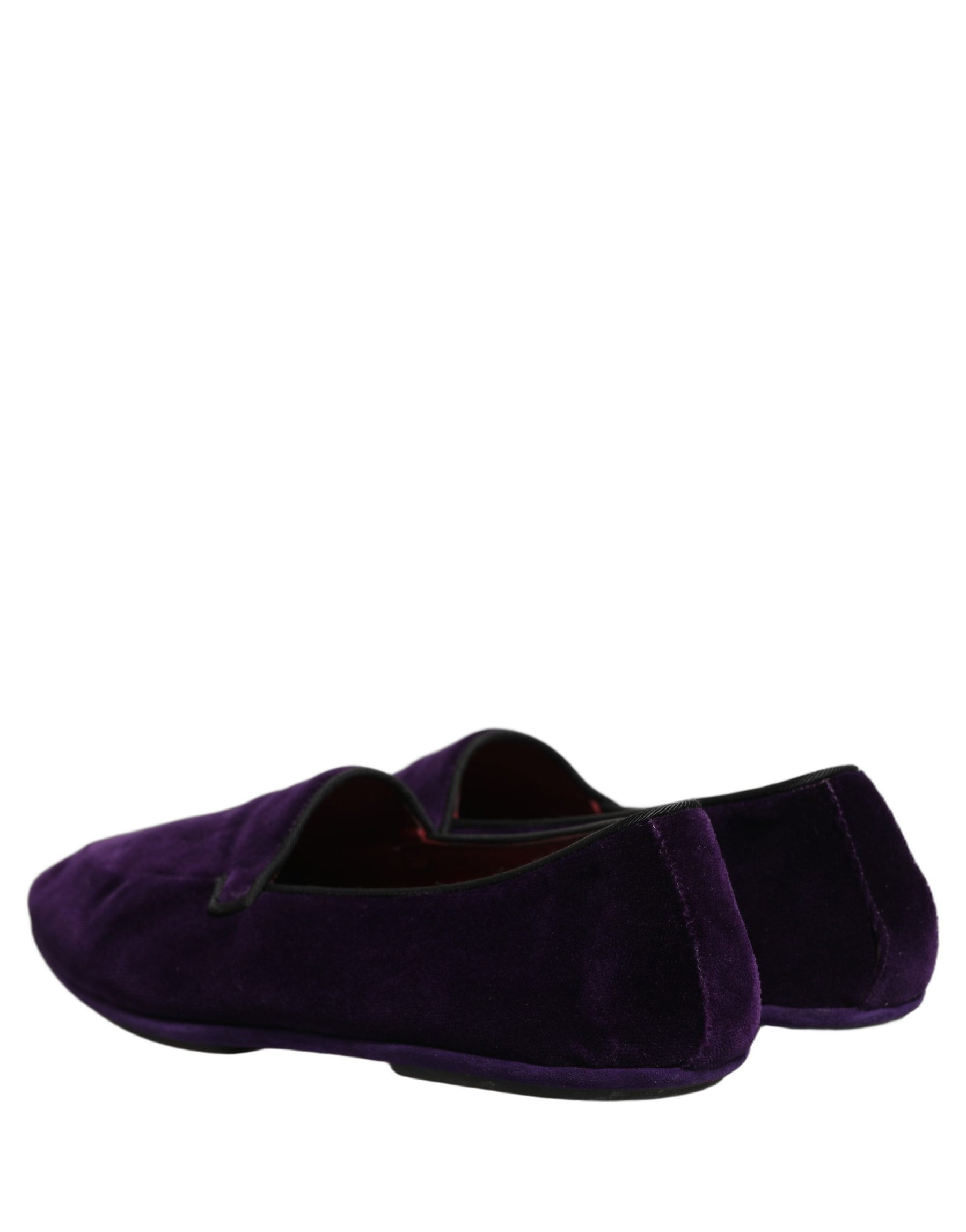 Dolce & Gabbana Violet Velvet Slip On Men Flats Loafers Shoes | Regal Royce