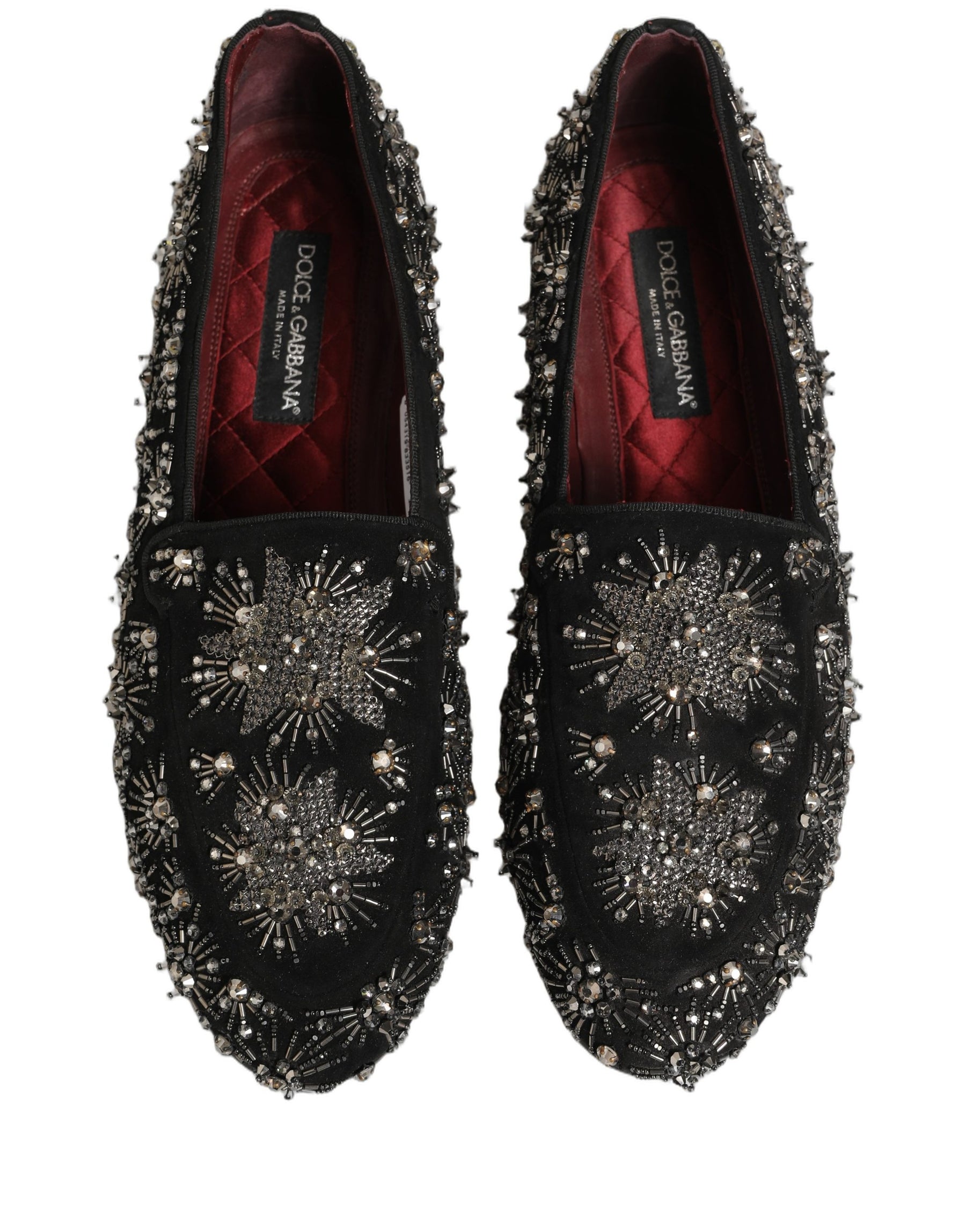 Dolce & Gabbana Black Crystal Embellished Dress Loafers Shoes | Regal Royce