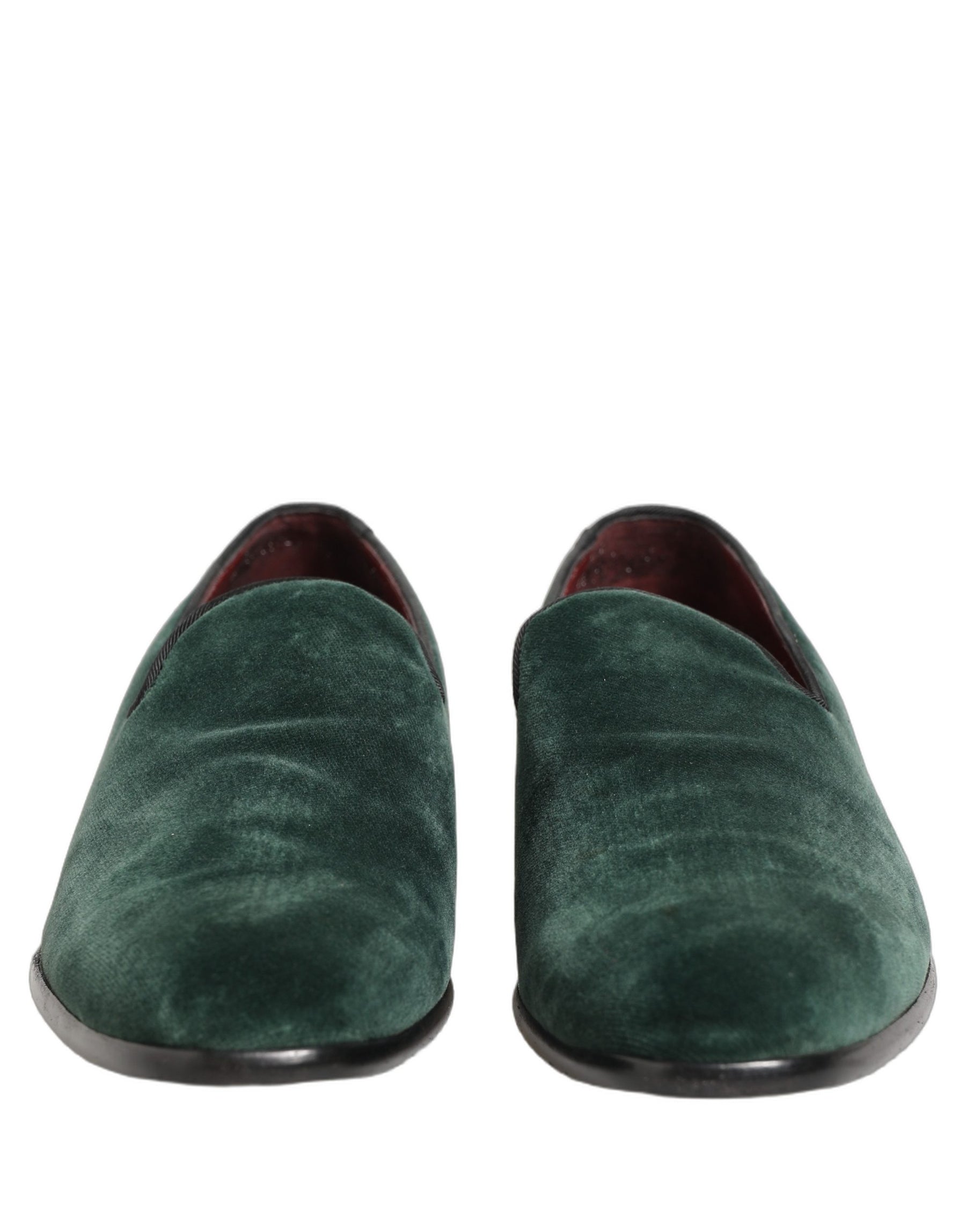 Dolce & Gabbana Green Suede Formal Slip On Men Loafers Shoes | Regal Royce