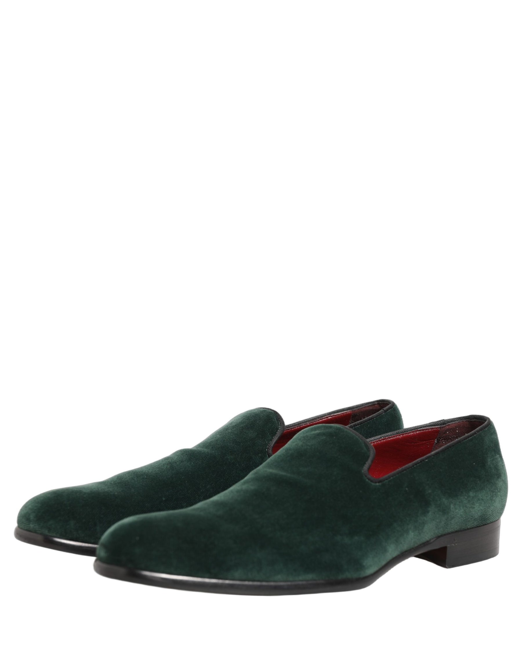 Dolce & Gabbana Green Suede Formal Slip On Men Loafers Shoes | Regal Royce