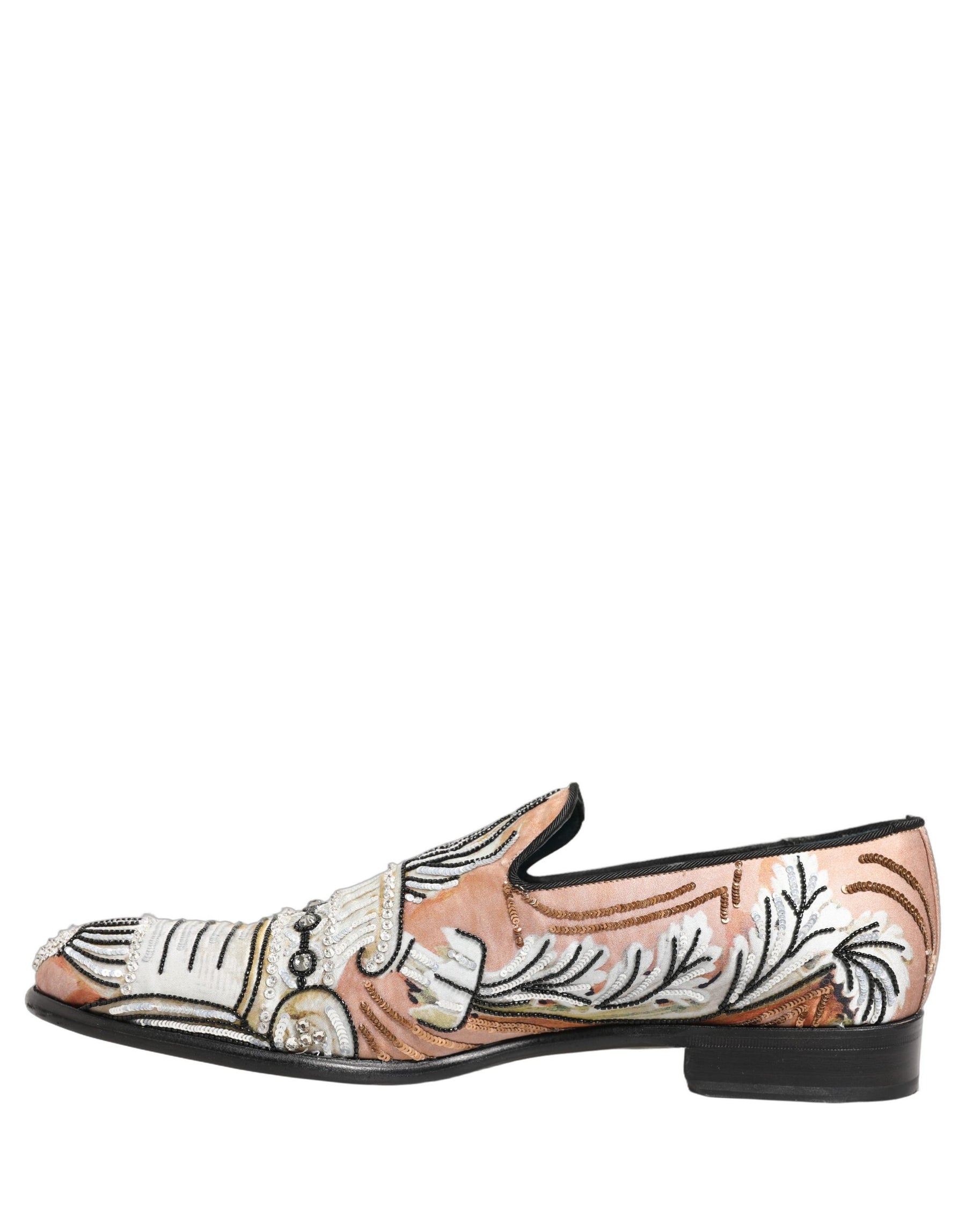 Dolce & Gabbana Multicolor Brocade Sequin Dress Loafers Shoes | Regal Royce