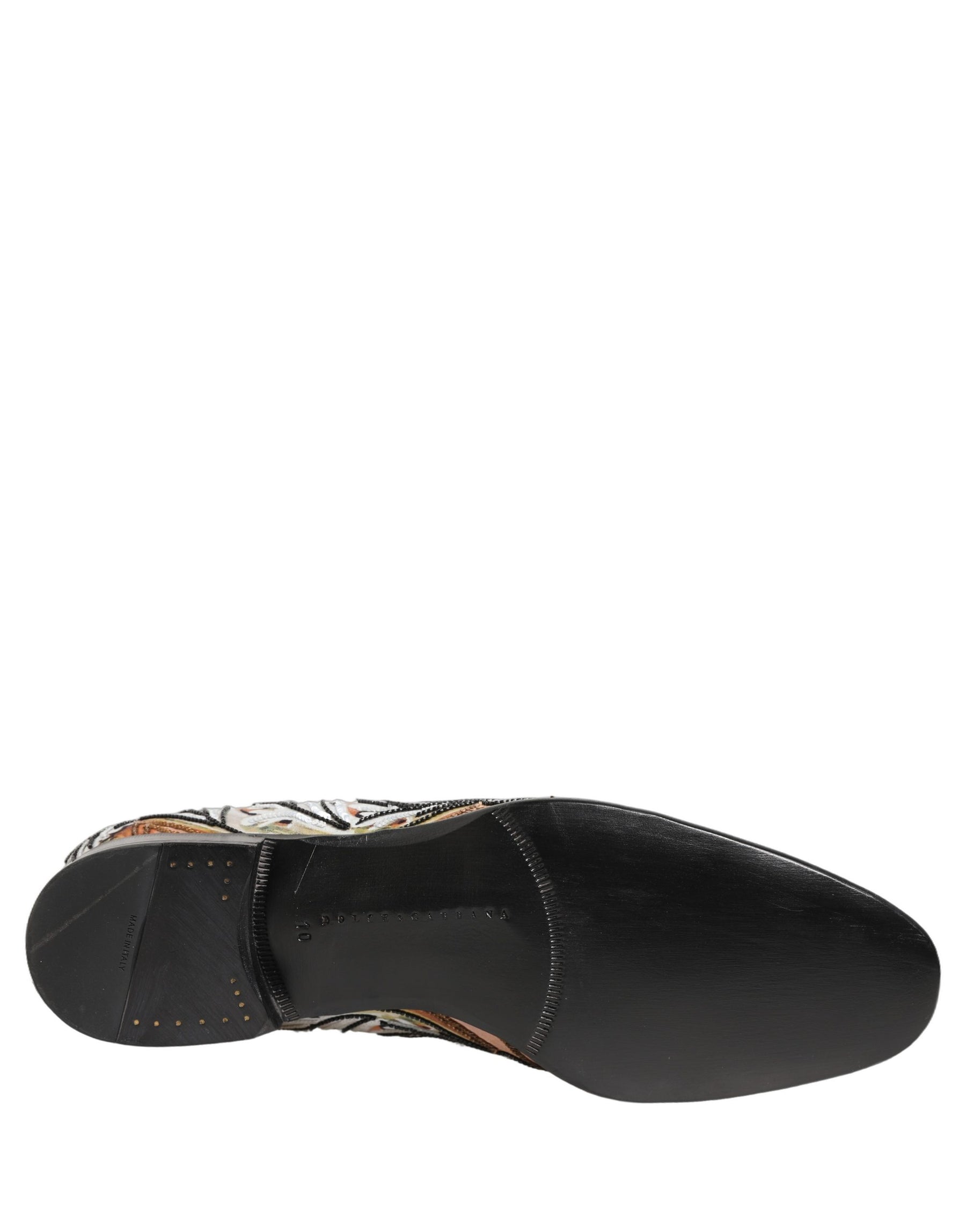 Dolce & Gabbana Multicolor Brocade Sequin Dress Loafers Shoes | Regal Royce
