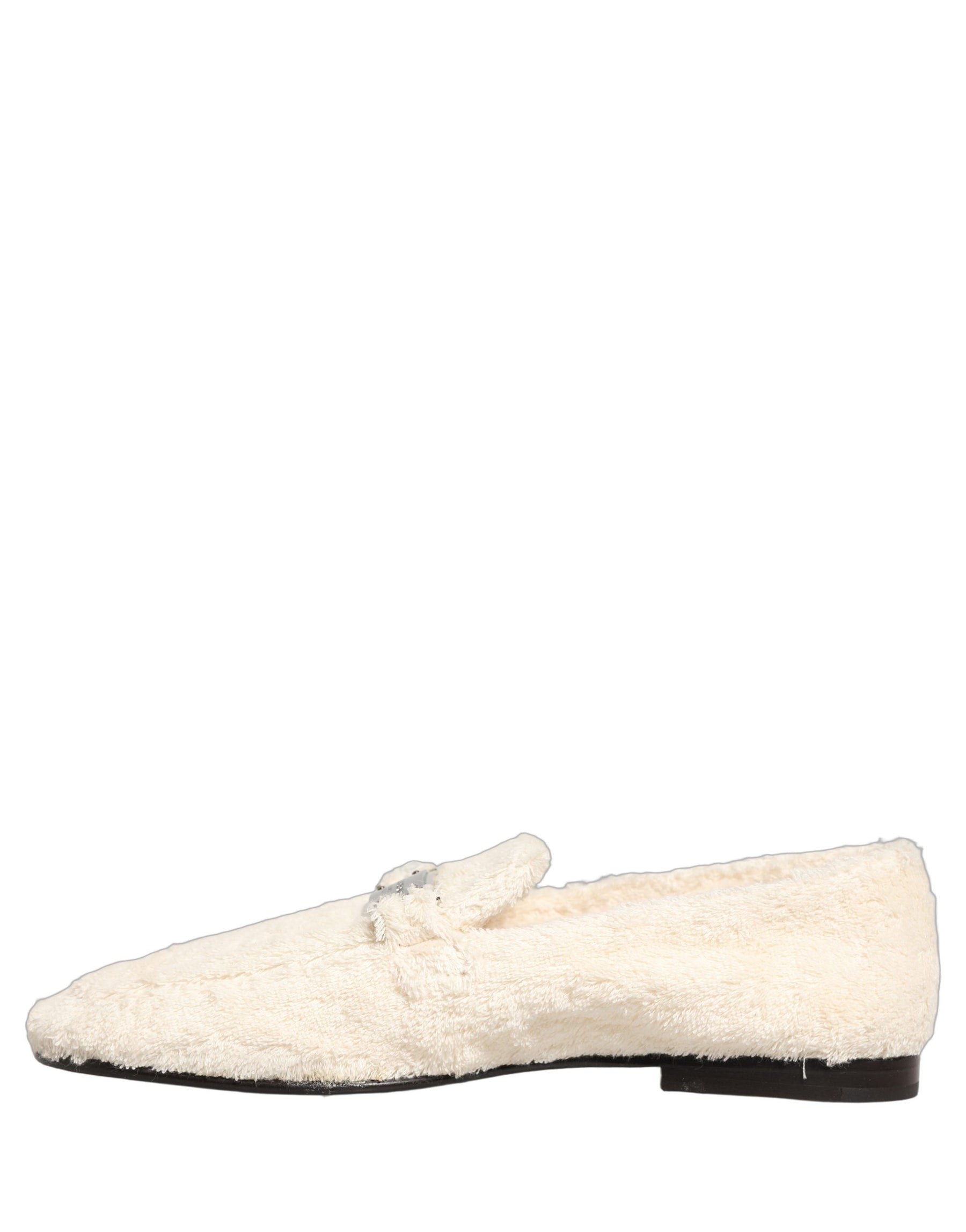 Dolce & Gabbana White Fur Shearling Men Dress Loafers Shoes | Regal Royce