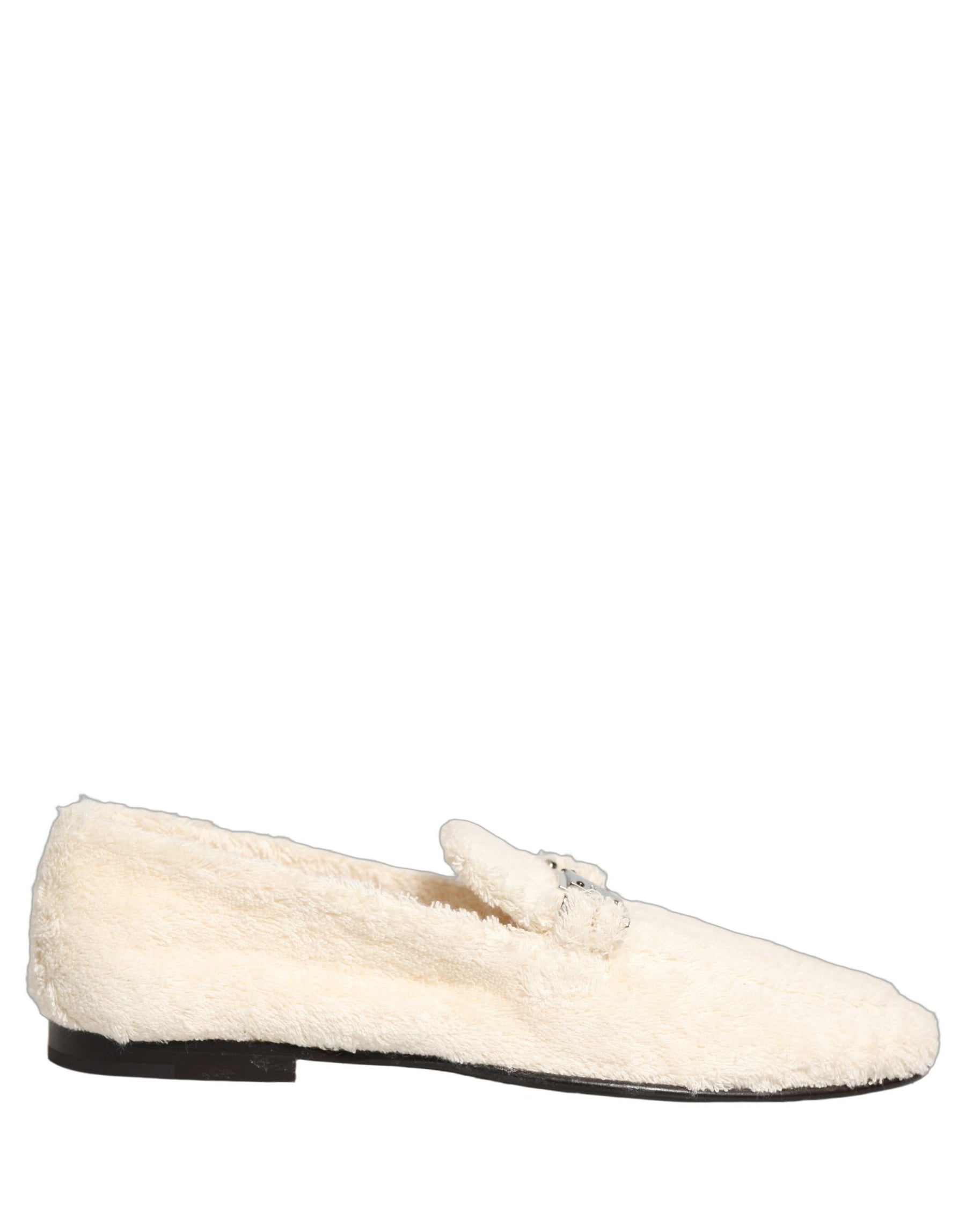 Dolce & Gabbana White Fur Shearling Men Dress Loafers Shoes | Regal Royce