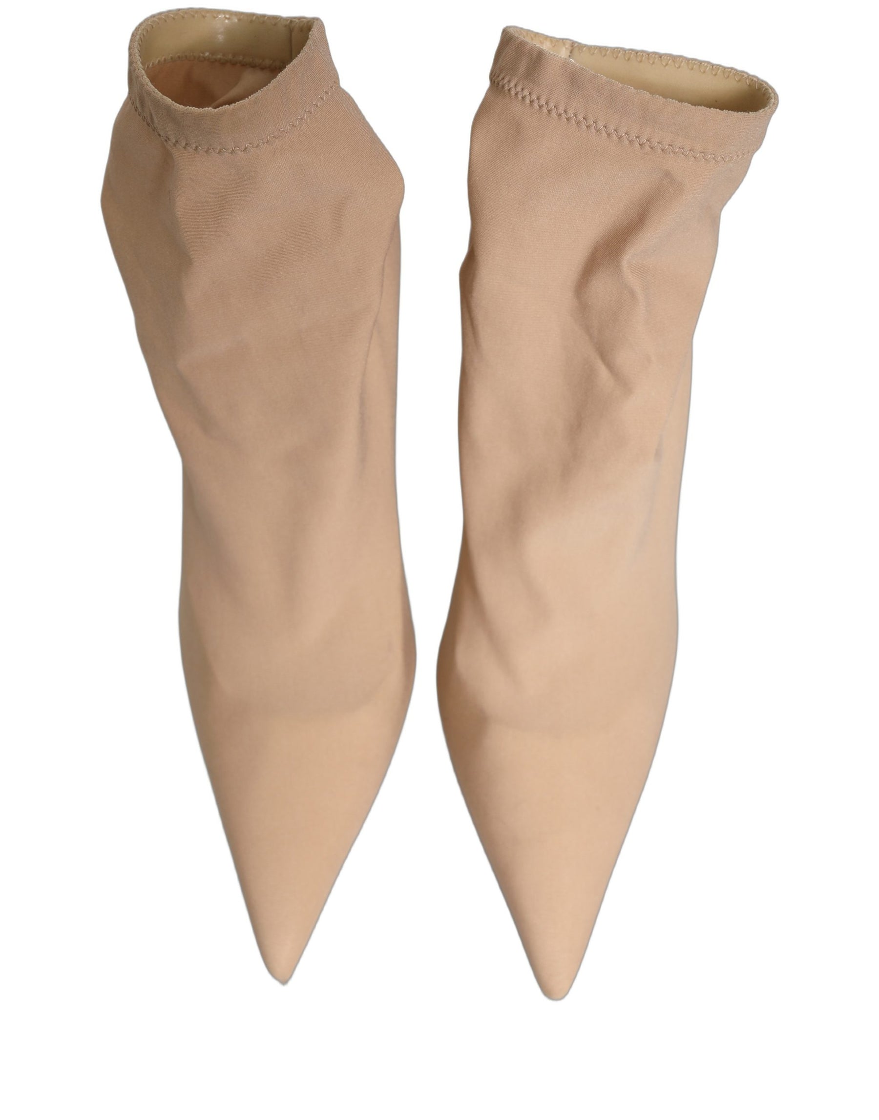 Dolce & Gabbana Beige Stretch Socks Heels Ankle Boots Shoes | Regal Royce
