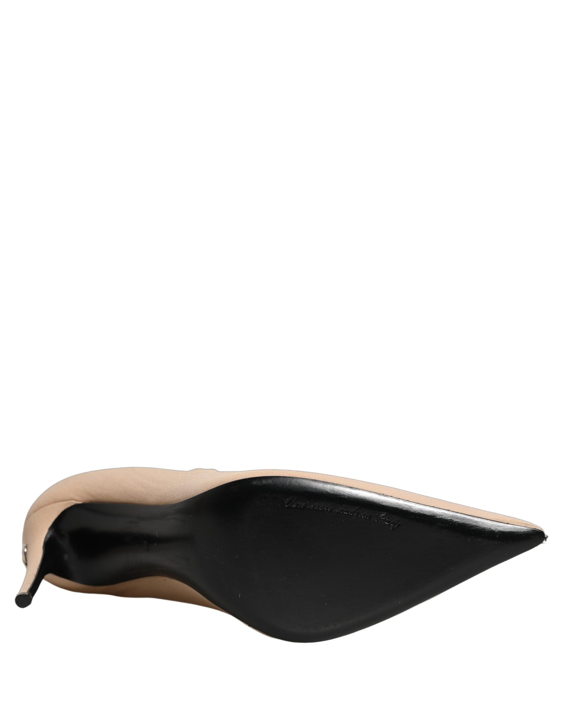 Dolce & Gabbana Beige Stretch Socks Heels Ankle Boots Shoes | Regal Royce