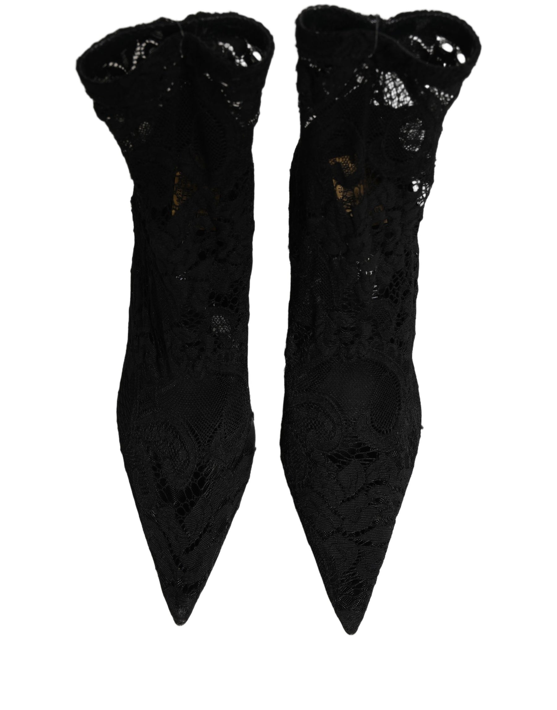 Dolce & Gabbana Black Socks Taormina Lace Pumps Boots Shoes | Regal Royce