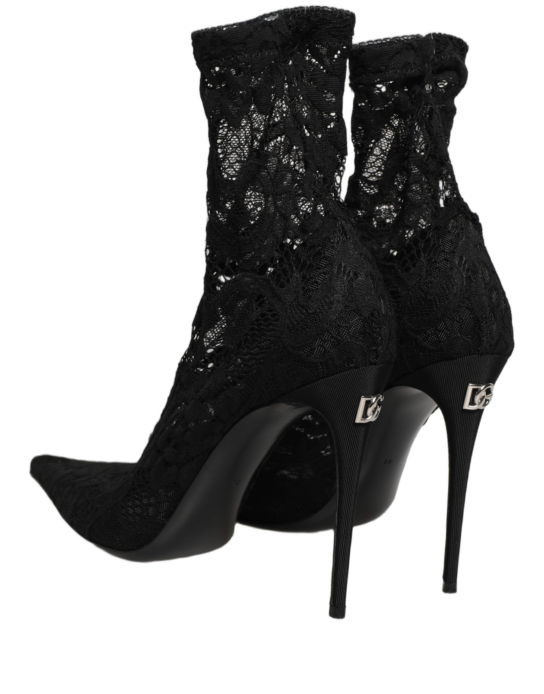 Dolce & Gabbana Black Socks Taormina Lace Pumps Boots Shoes | Regal Royce