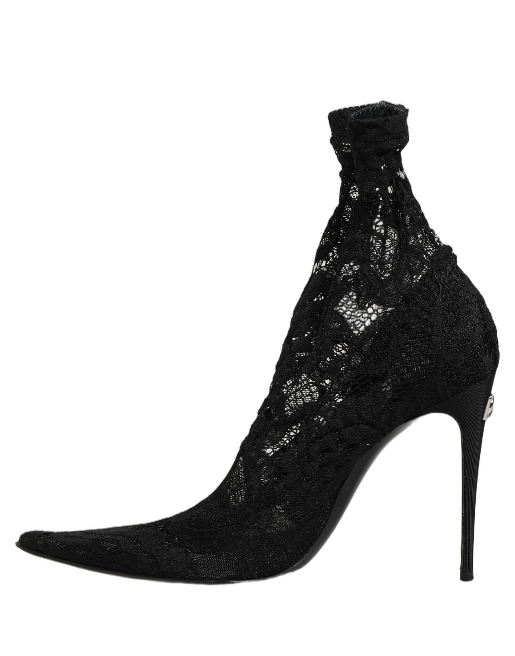 Dolce & Gabbana Black Socks Taormina Lace Pumps Boots Shoes | Regal Royce
