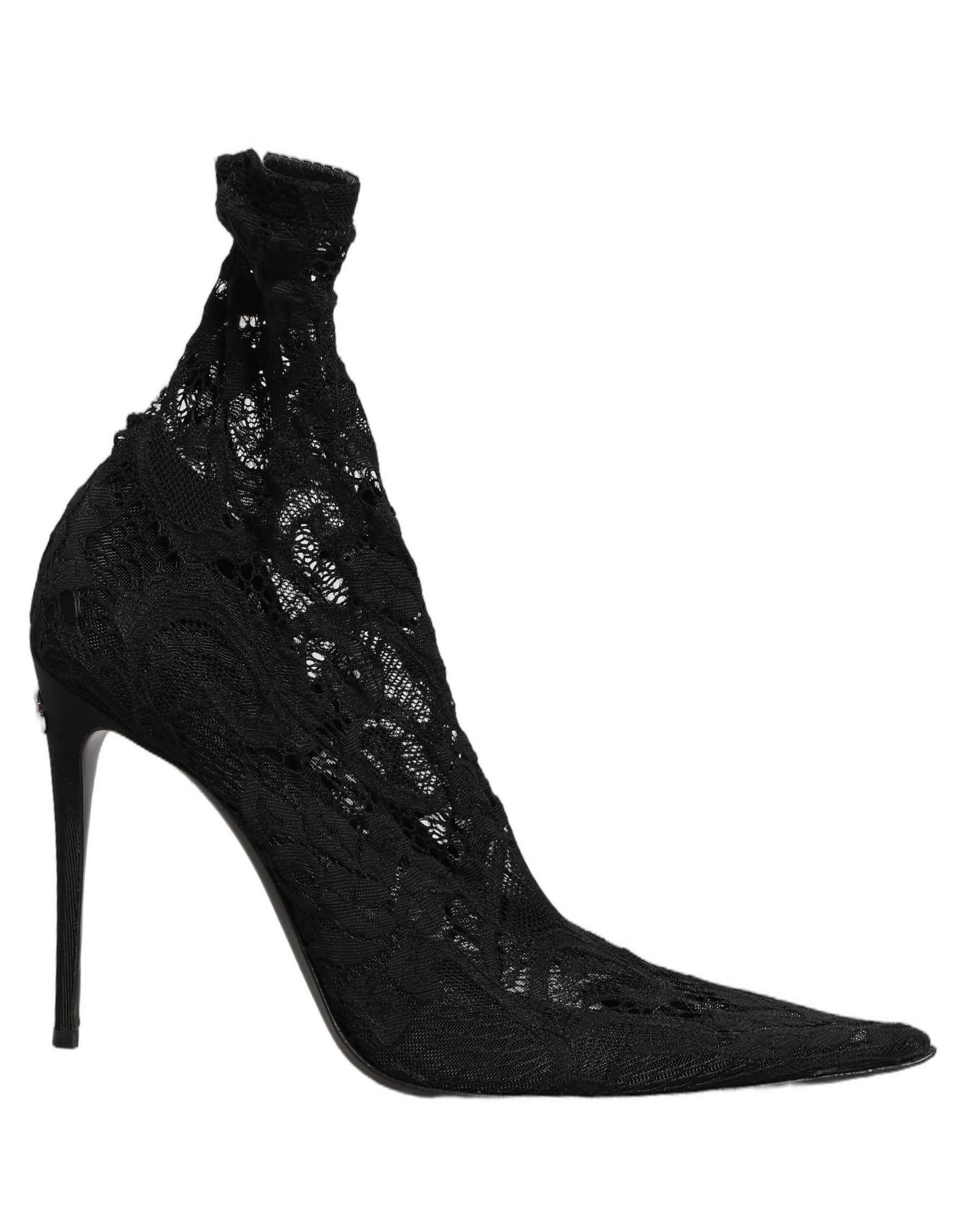 Dolce & Gabbana Black Socks Taormina Lace Pumps Boots Shoes | Regal Royce