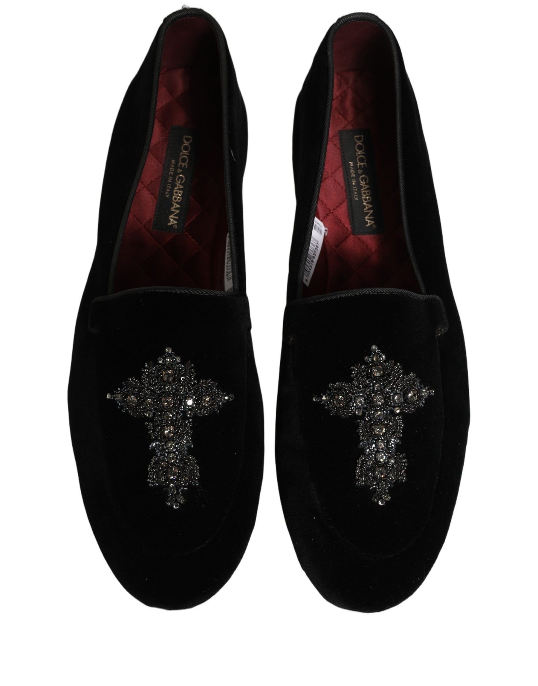 Dolce & Gabbana Black Suede Embellished Dress Loafers Shoes | Regal Royce