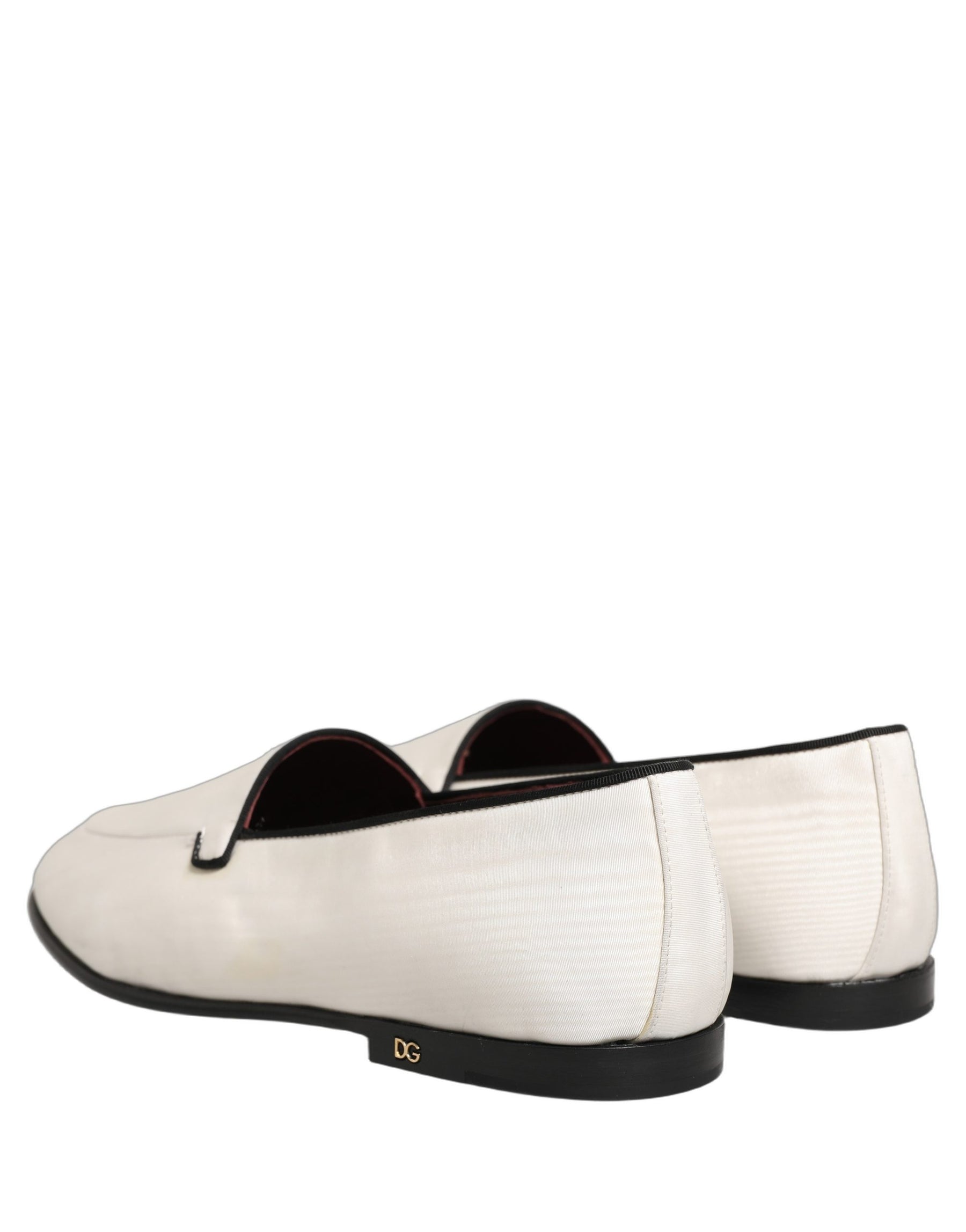 Dolce & Gabbana White Velvet Slip On Men Flats Loafers Shoes | Regal Royce