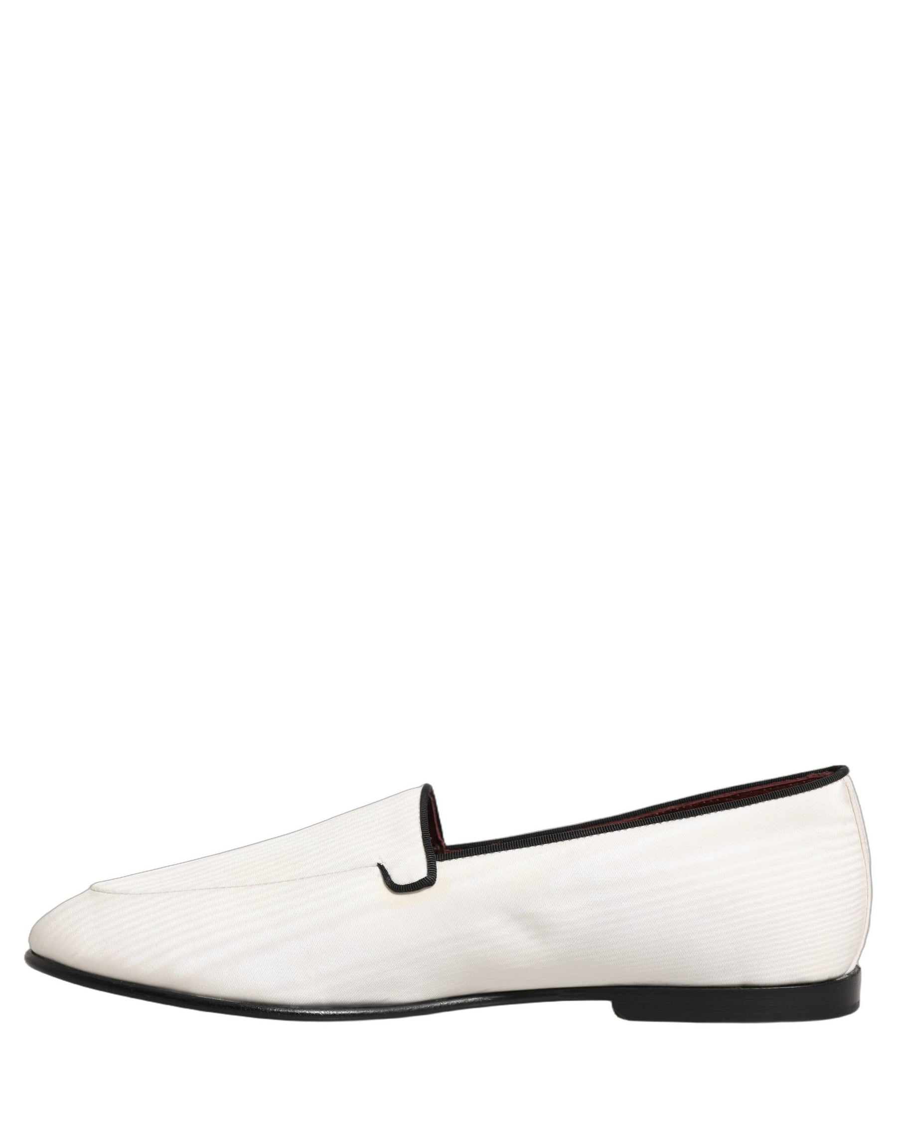 Dolce & Gabbana White Velvet Slip On Men Flats Loafers Shoes | Regal Royce