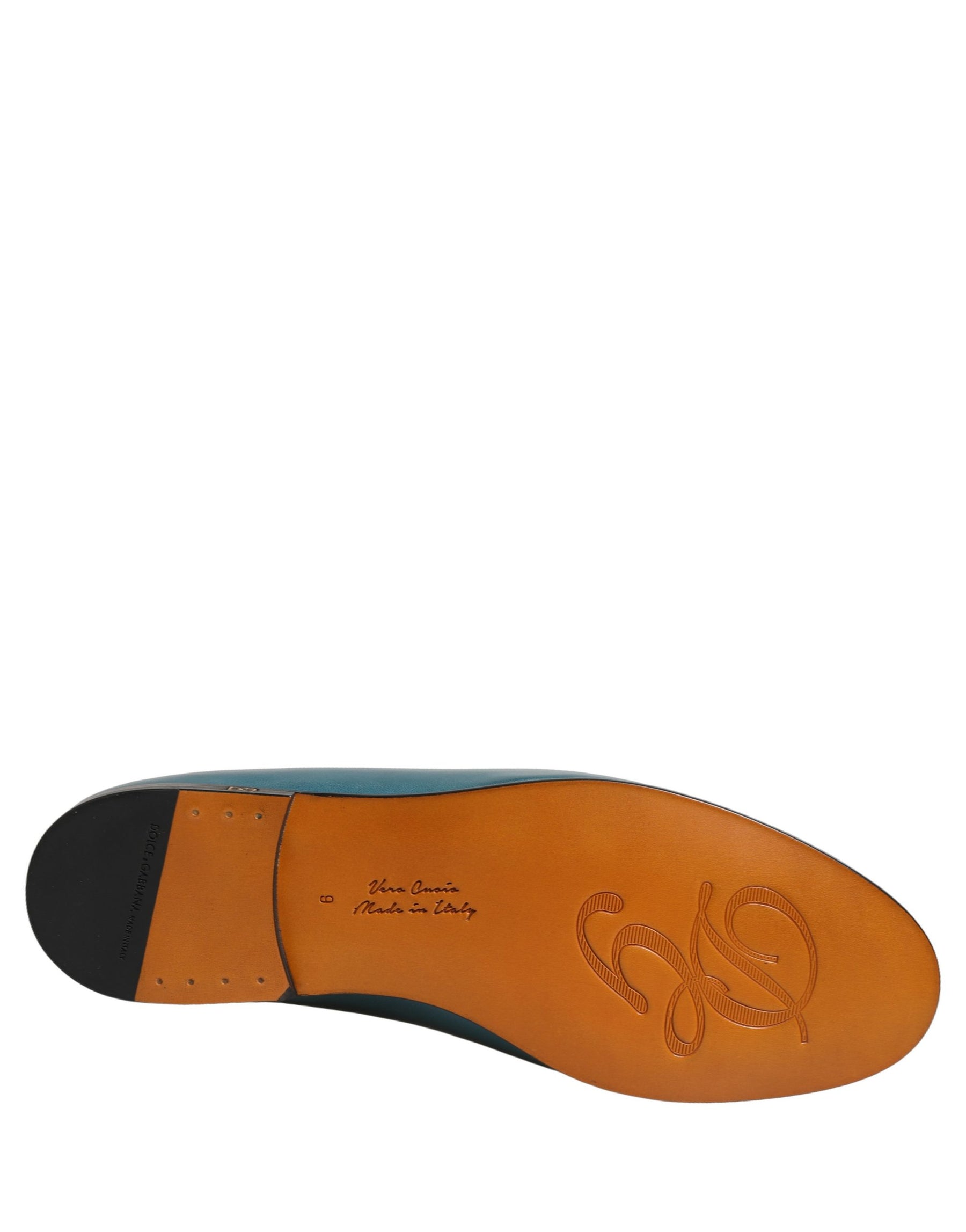 Dolce & Gabbana Blue Leather Logo Slip On Men Loafers Shoes | Regal Royce