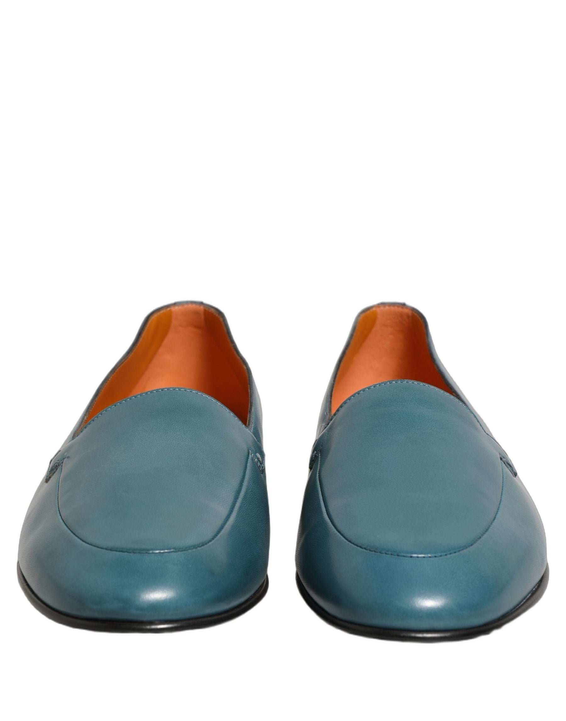 Dolce & Gabbana Blue Leather Logo Slip On Men Loafers Shoes | Regal Royce