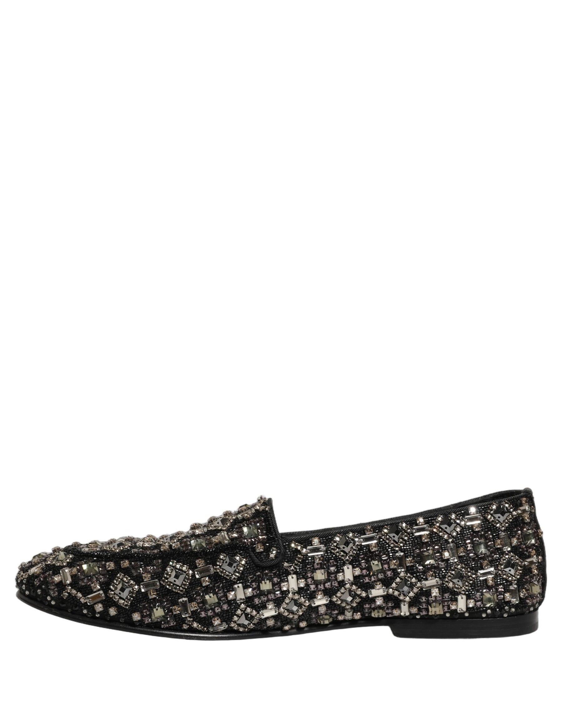 Dolce & Gabbana Silver Leather Logo Slip On Loafers Shoes | Regal Royce
