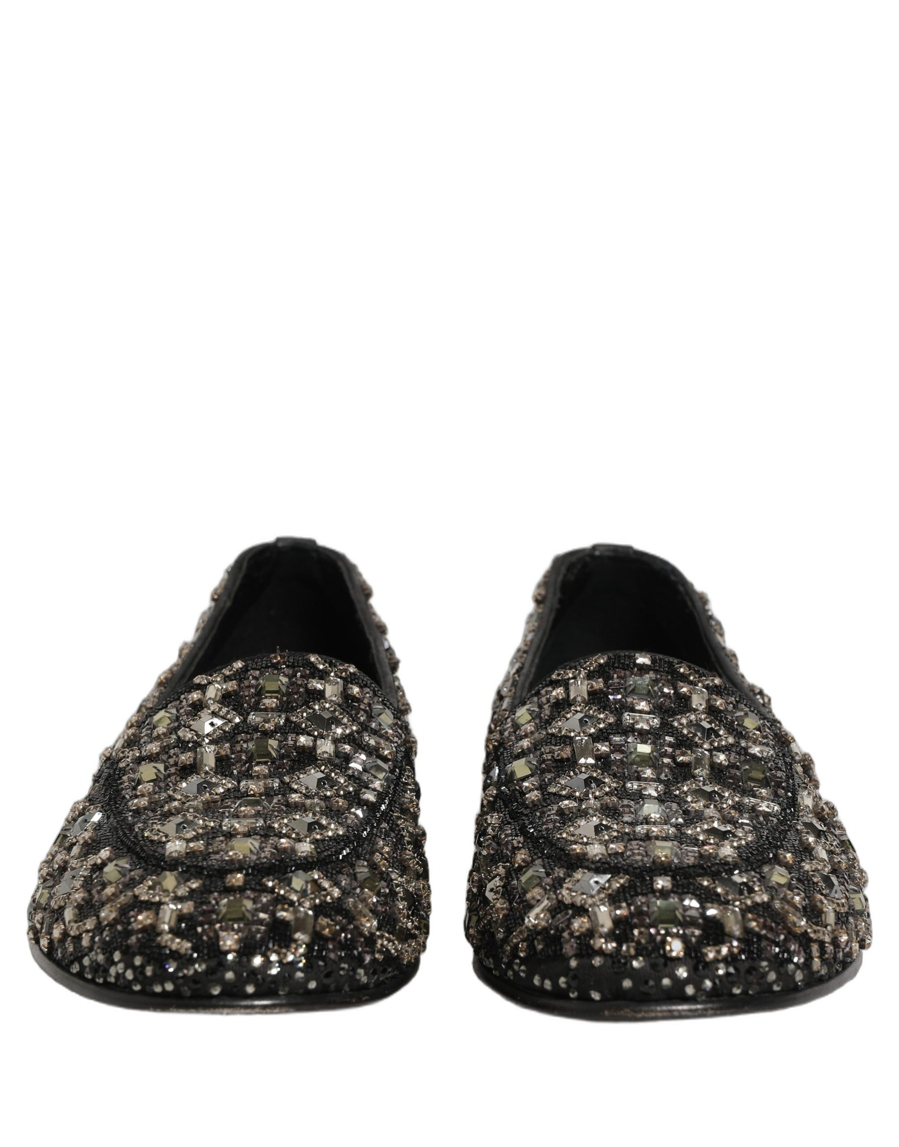 Dolce & Gabbana Black Crystal Embellished Dress Loafers Shoes | Regal Royce