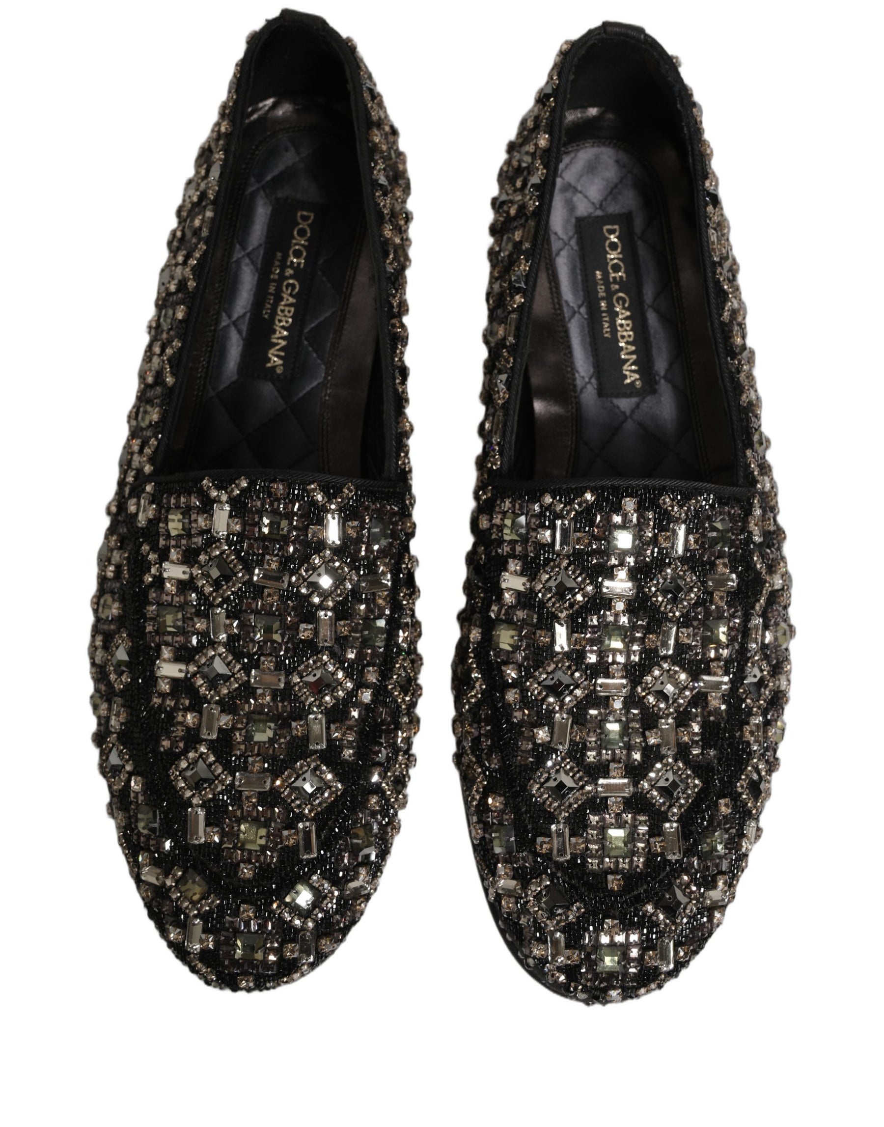 Dolce & Gabbana Black Crystal Embellished Dress Loafers Shoes | Regal Royce