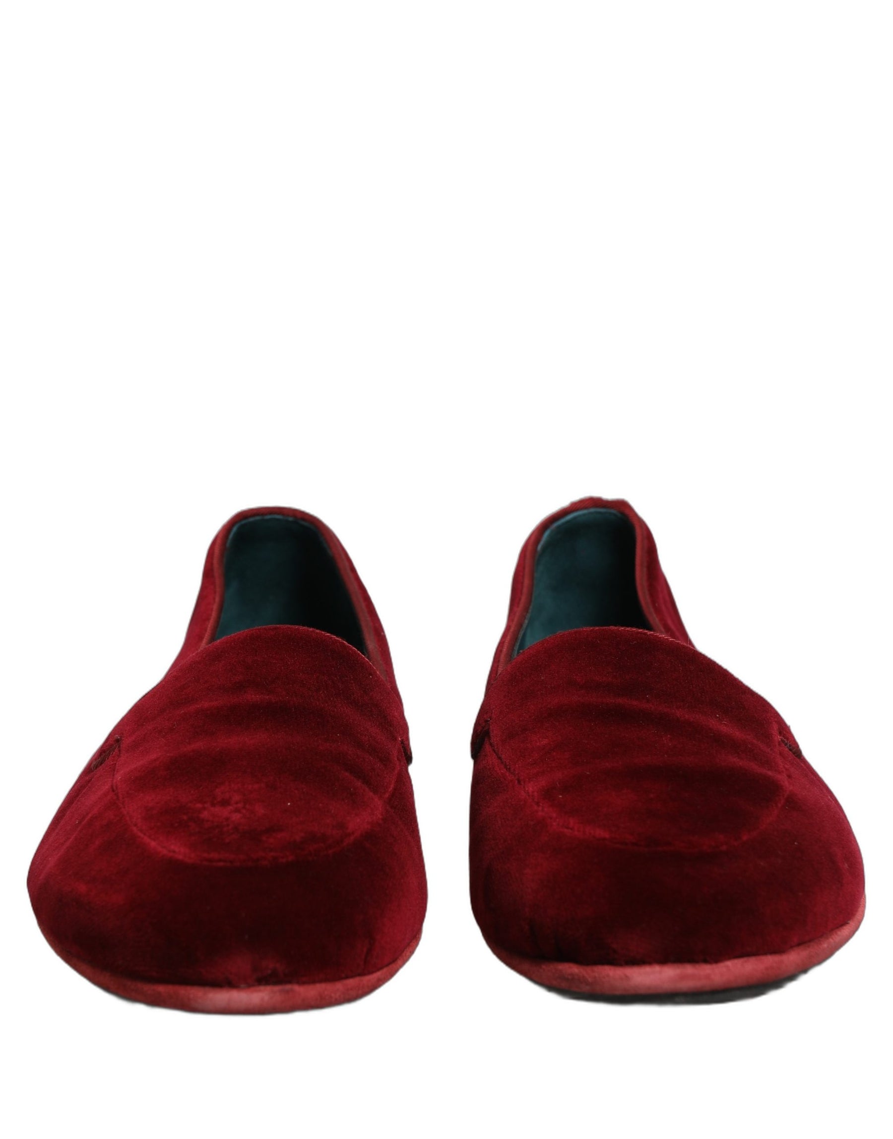 Dolce & Gabbana Maroon Velvet Slip On Men Flats Loafers Shoes | Regal Royce