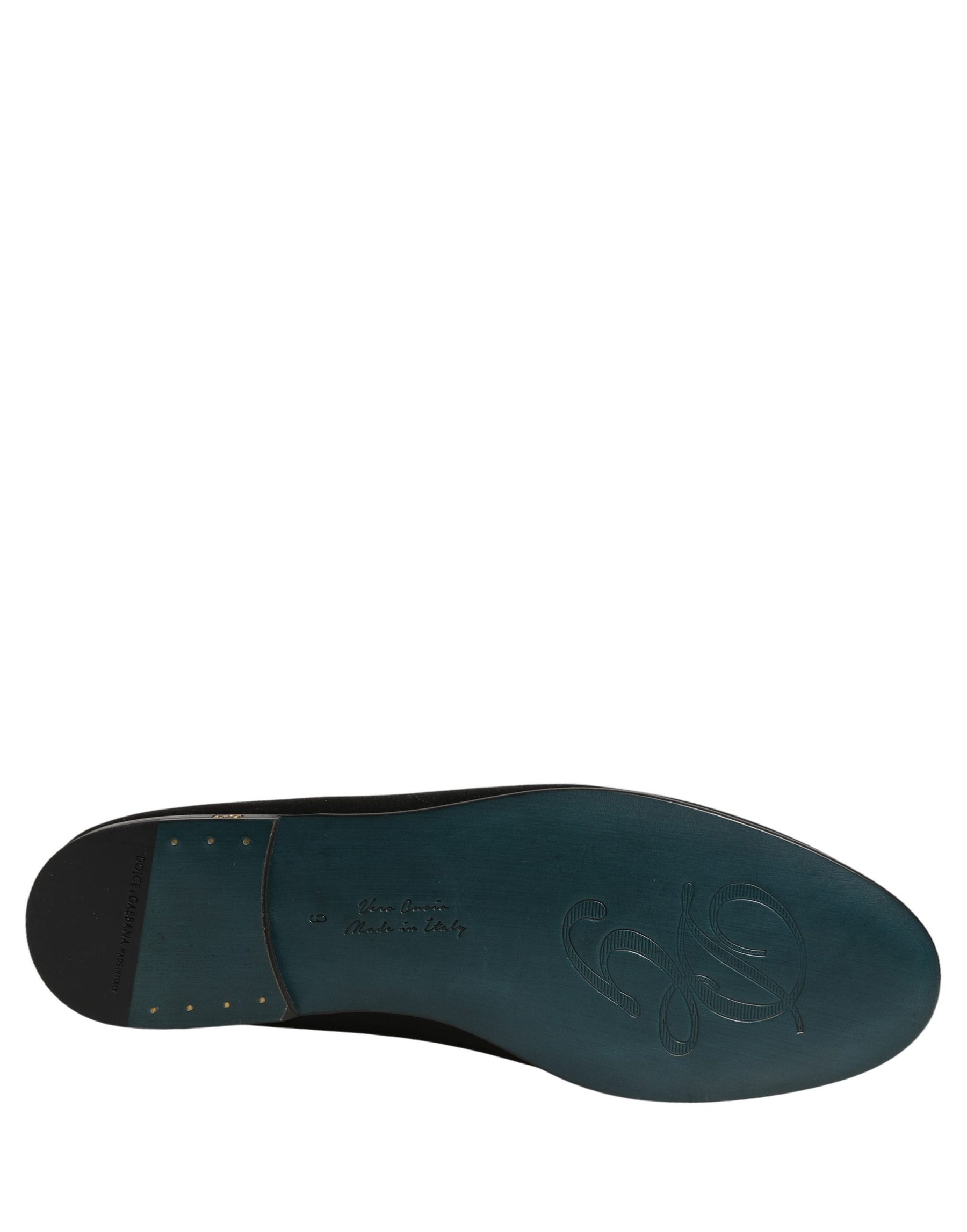 Dolce & Gabbana Black Satin Logo Slip On Flats Loafers Shoes | Regal Royce