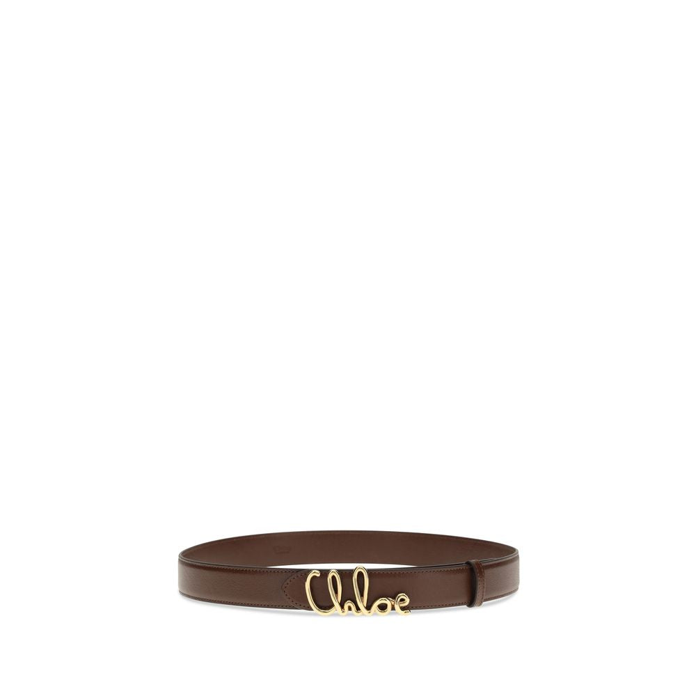 Chloé Brown Calf Leather Bos Taurus Regular Belt | Regal Royce
