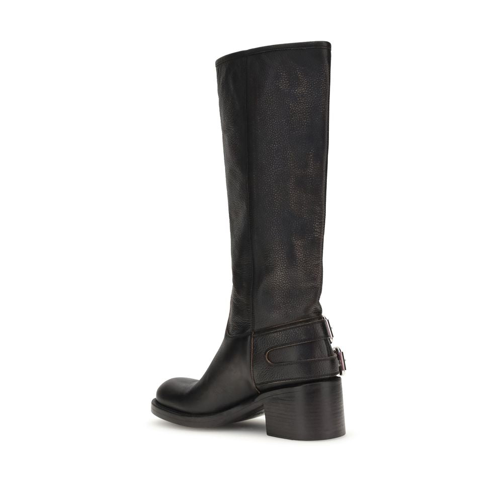 Chloé Black Calf Leather Bos Taurus Ankle Boots | Regal Royce