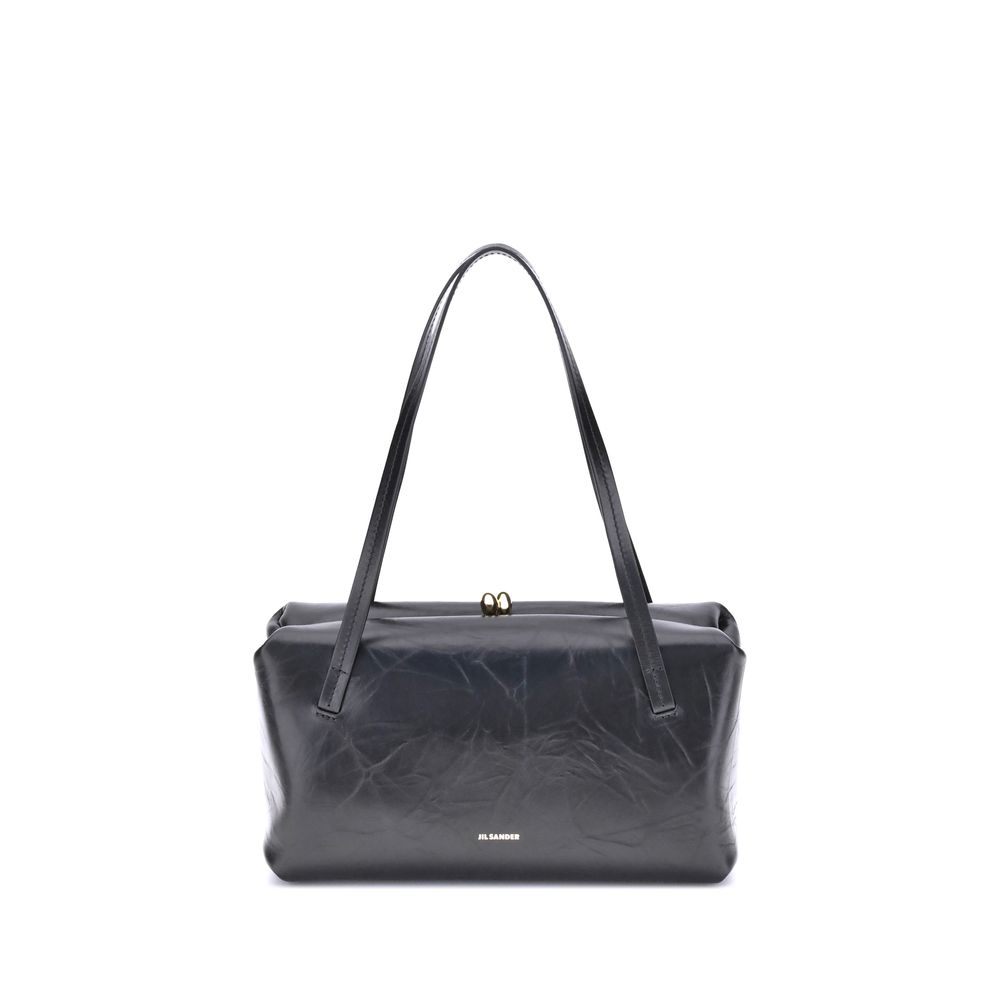 Jil Sander Black Calf Leather Bos Taurus Shoulder Bag | Regal Royce