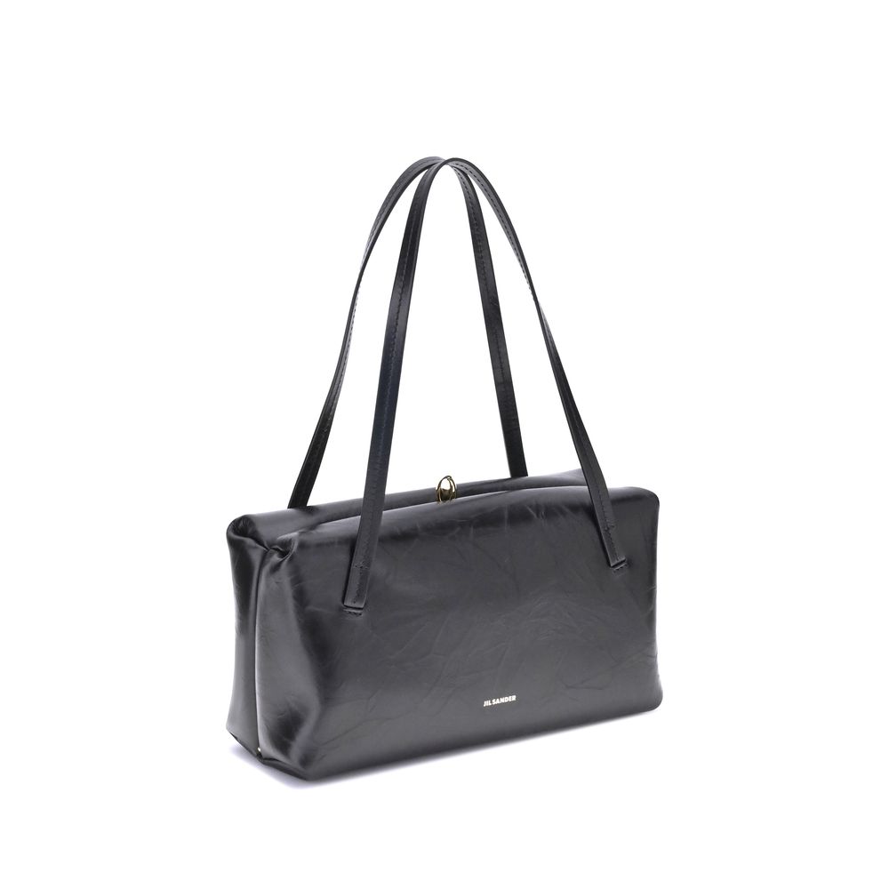 Jil Sander Black Calf Leather Bos Taurus Shoulder Bag | Regal Royce