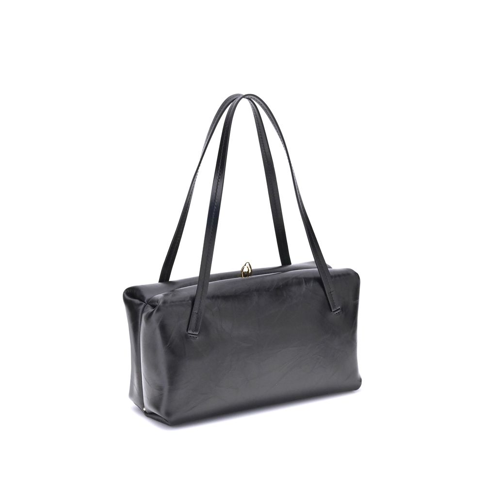 Jil Sander Black Calf Leather Bos Taurus Shoulder Bag | Regal Royce