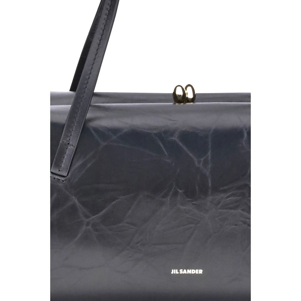 Jil Sander Black Calf Leather Bos Taurus Shoulder Bag | Regal Royce