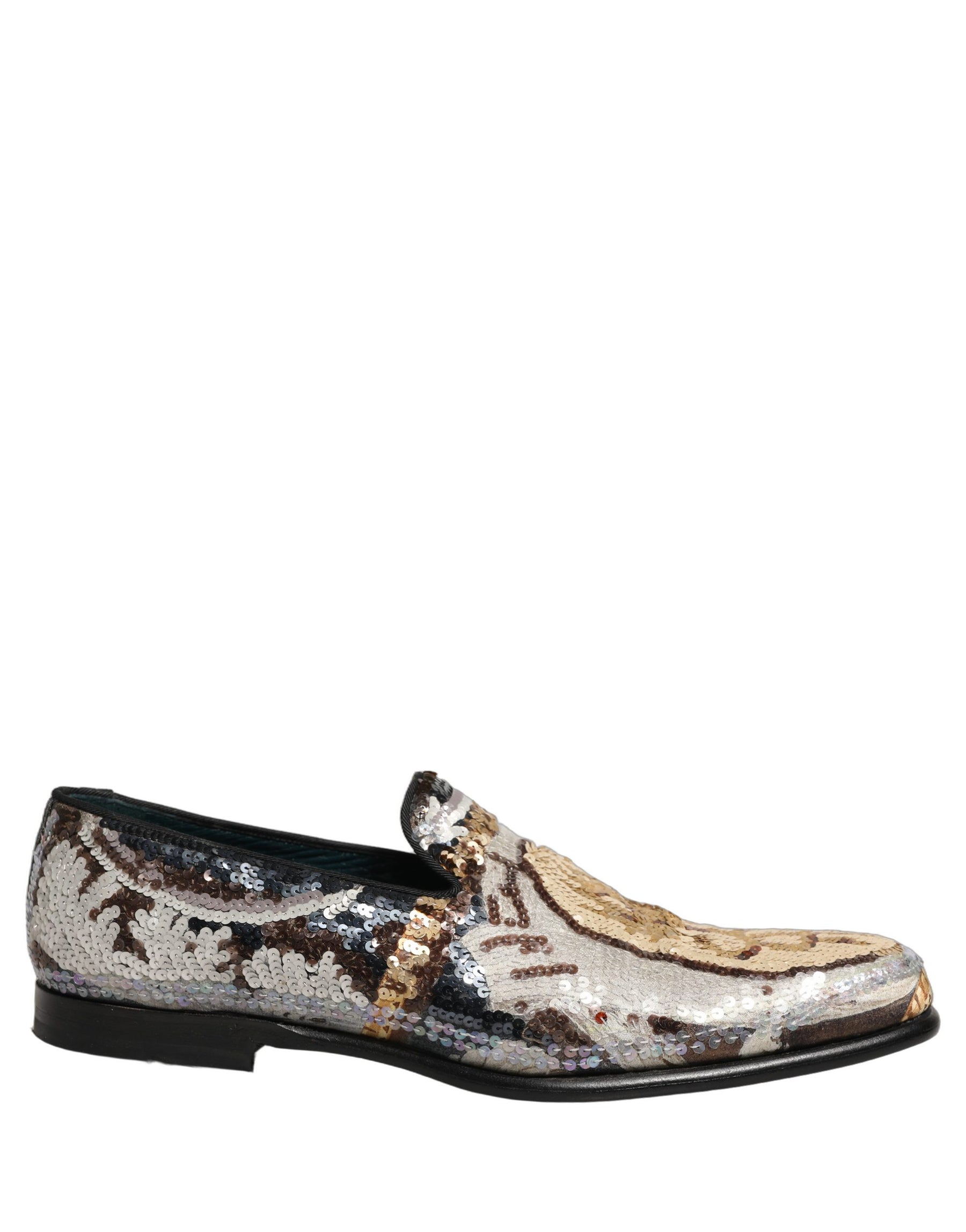 Dolce & Gabbana Multicolor Embroidered Sequin Loafers Shoes | Regal Royce