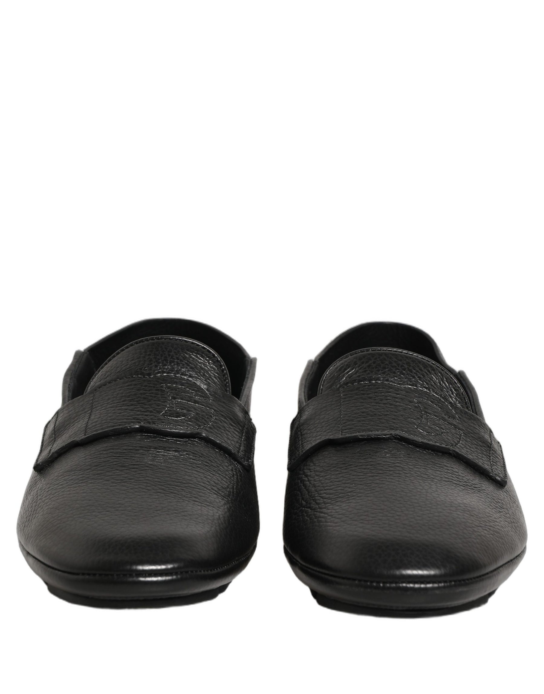 Dolce & Gabbana Black Deerskin Leather Driver Loafers Shoes | Regal Royce