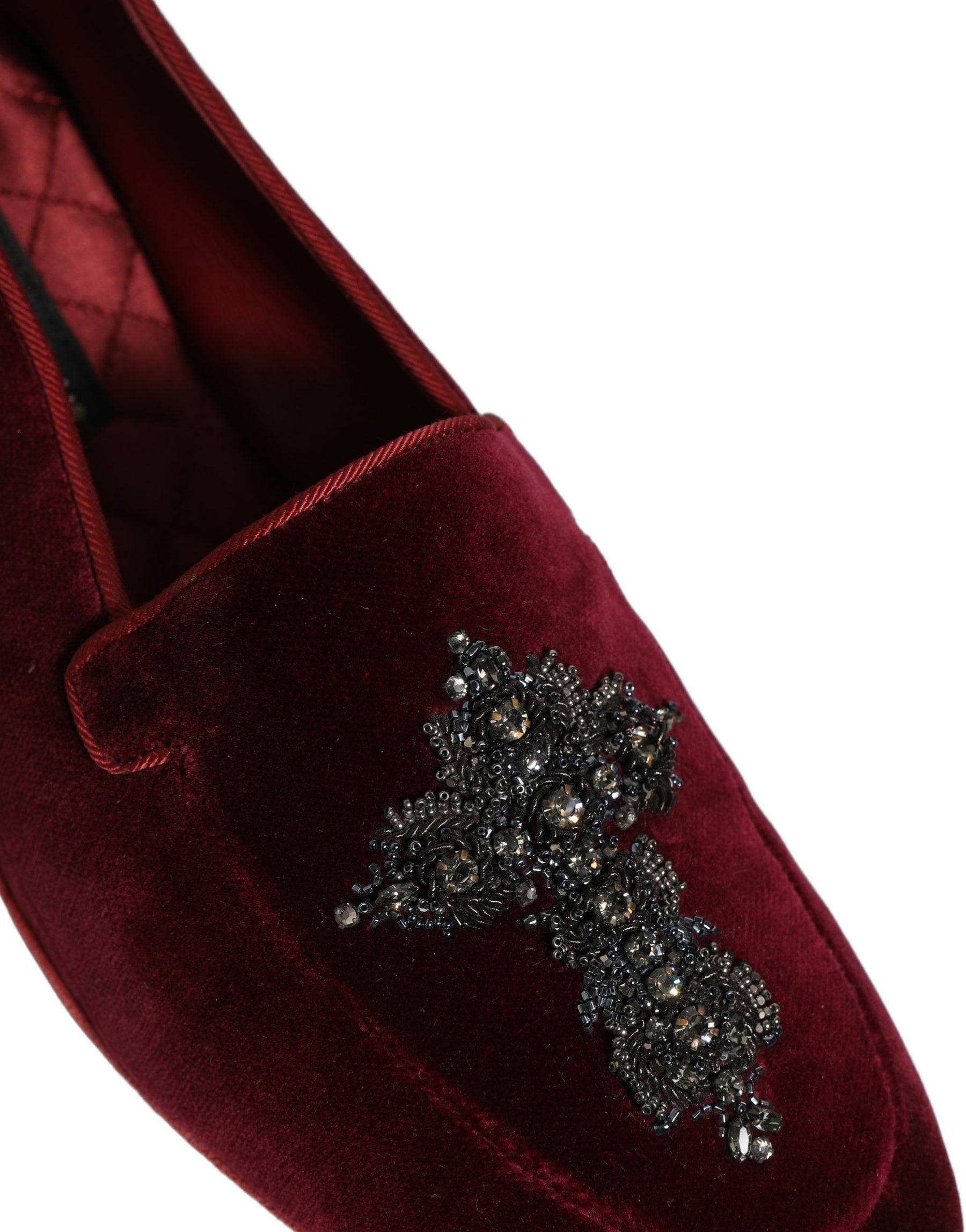 Dolce & Gabbana Red Suede Embellished Men Dress Loafers Shoes | Regal Royce