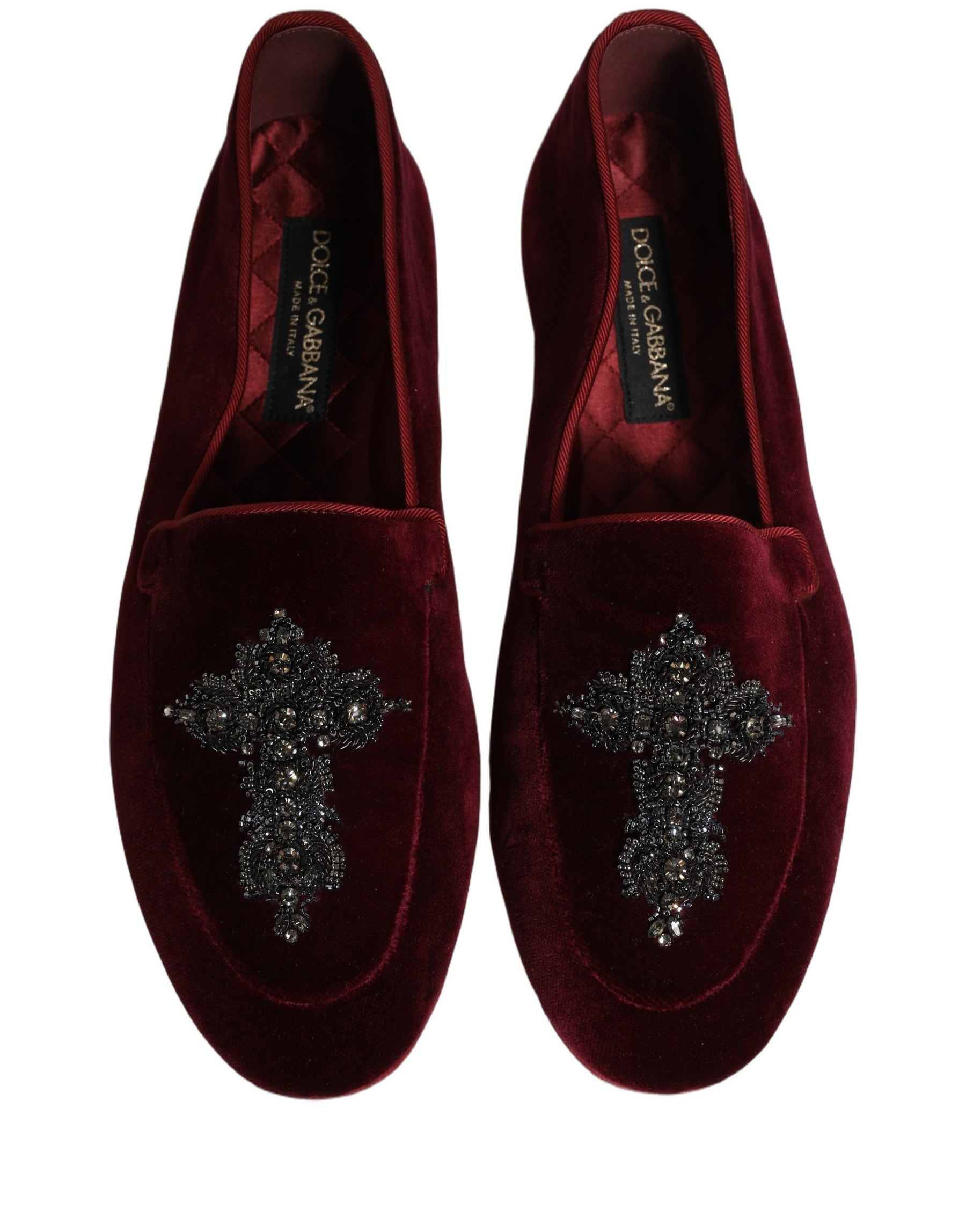 Dolce & Gabbana Red Suede Embellished Men Dress Loafers Shoes | Regal Royce
