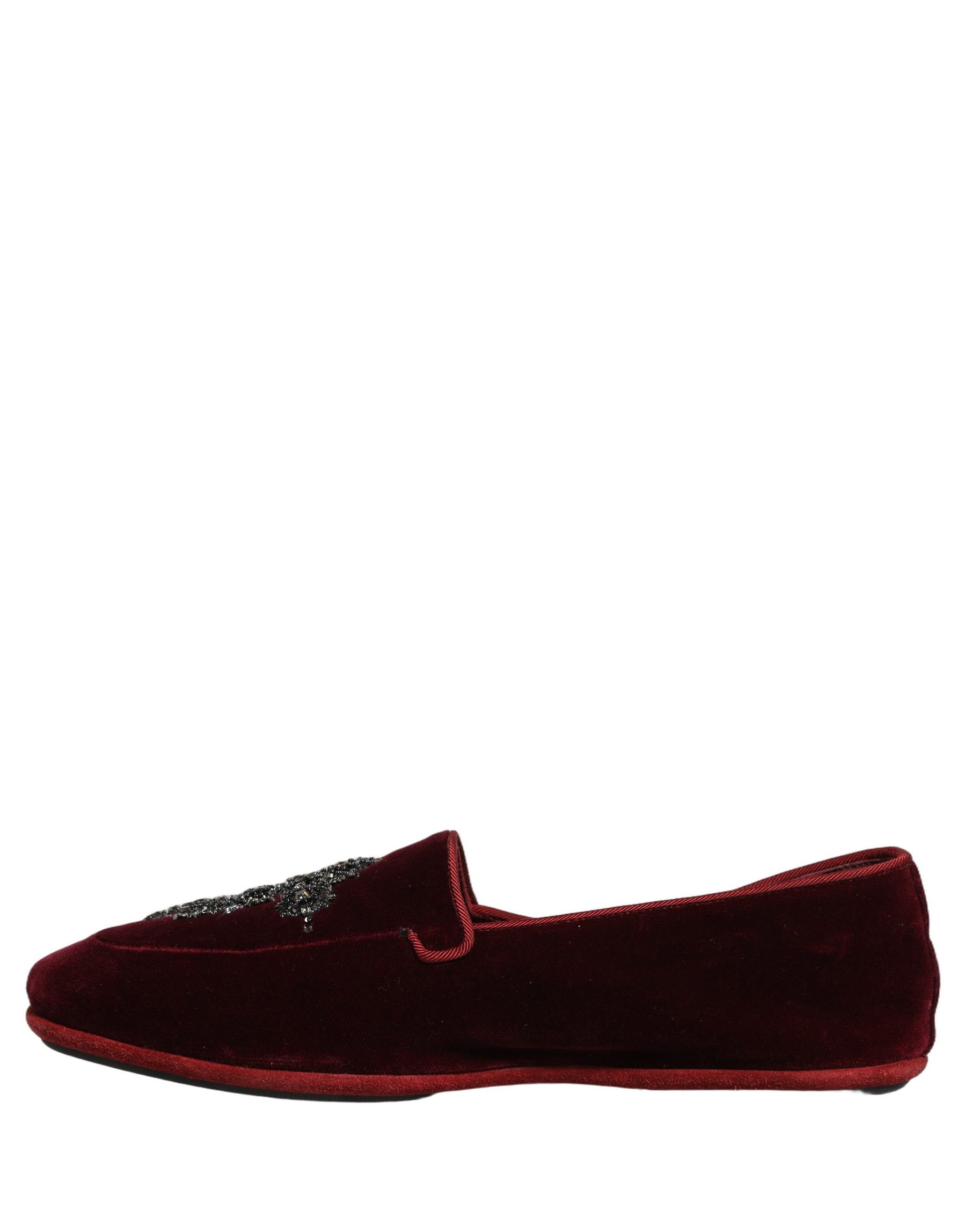 Dolce & Gabbana Red Suede Embellished Men Dress Loafers Shoes | Regal Royce