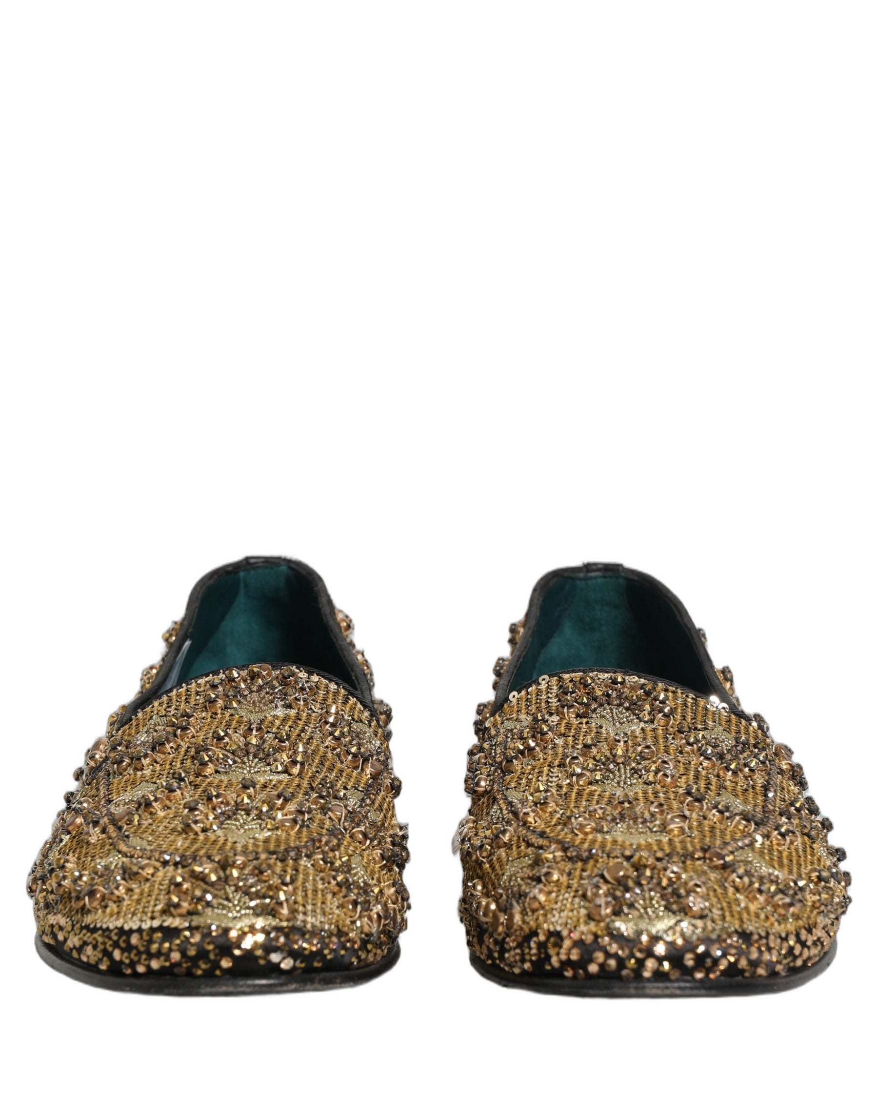 Dolce & Gabbana Gold Sequin Embellished Dress Loafers Shoes | Regal Royce