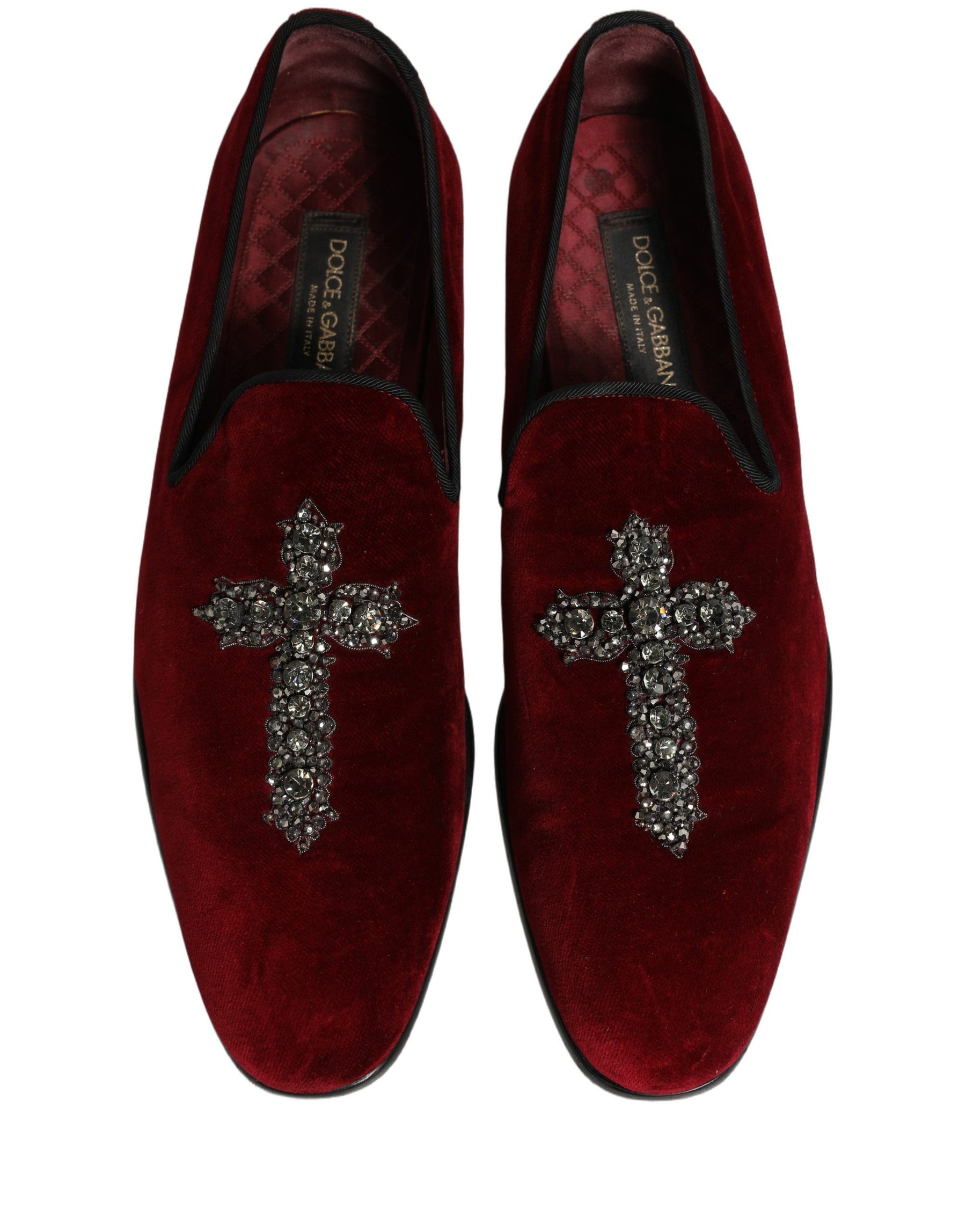 Dolce & Gabbana Maroon Suede Cross Slip On Dress Loafers Shoes | Regal Royce