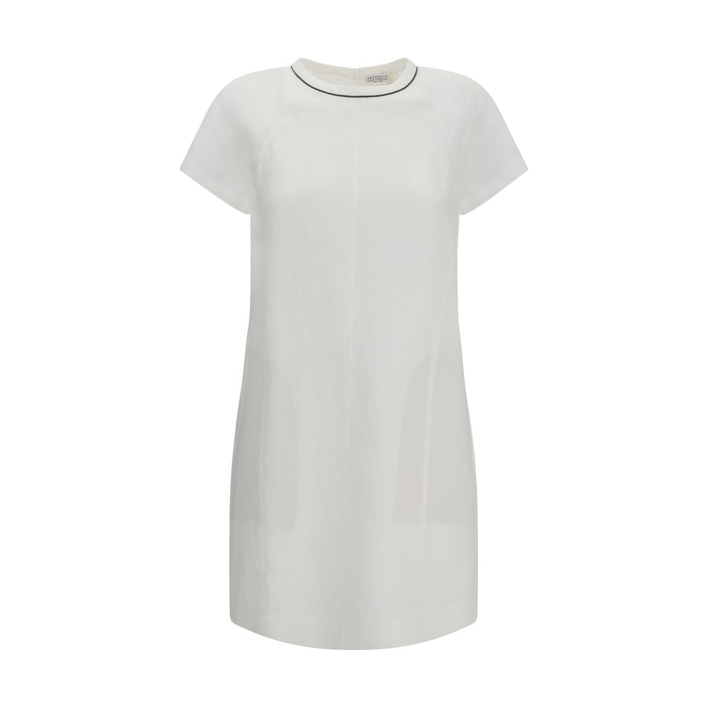 Brunello Cucinelli White Viscose Casual Dress | Regal Royce