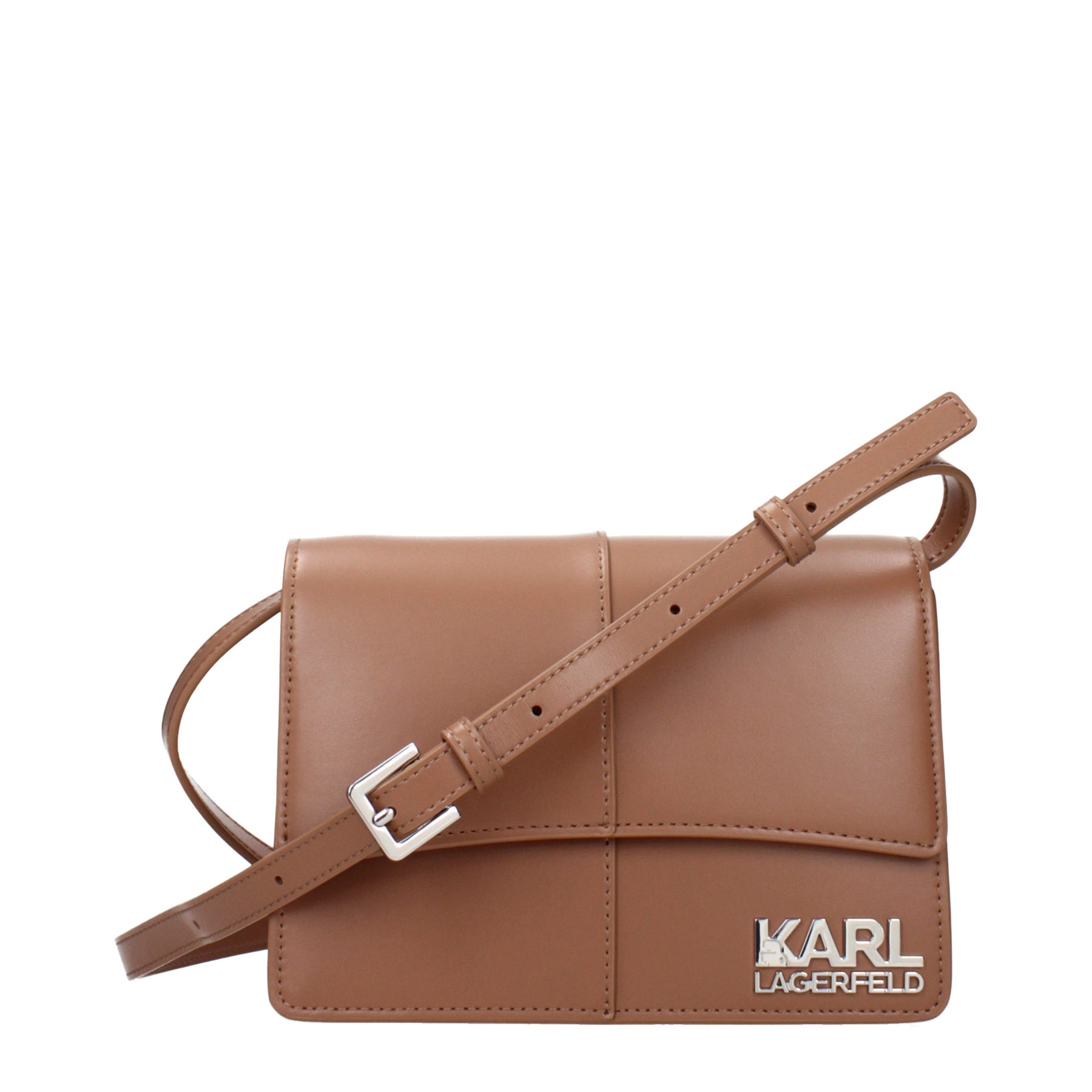 Karl Lagerfeld Brown Polyethylene Crossbody Bag | Regal Royce