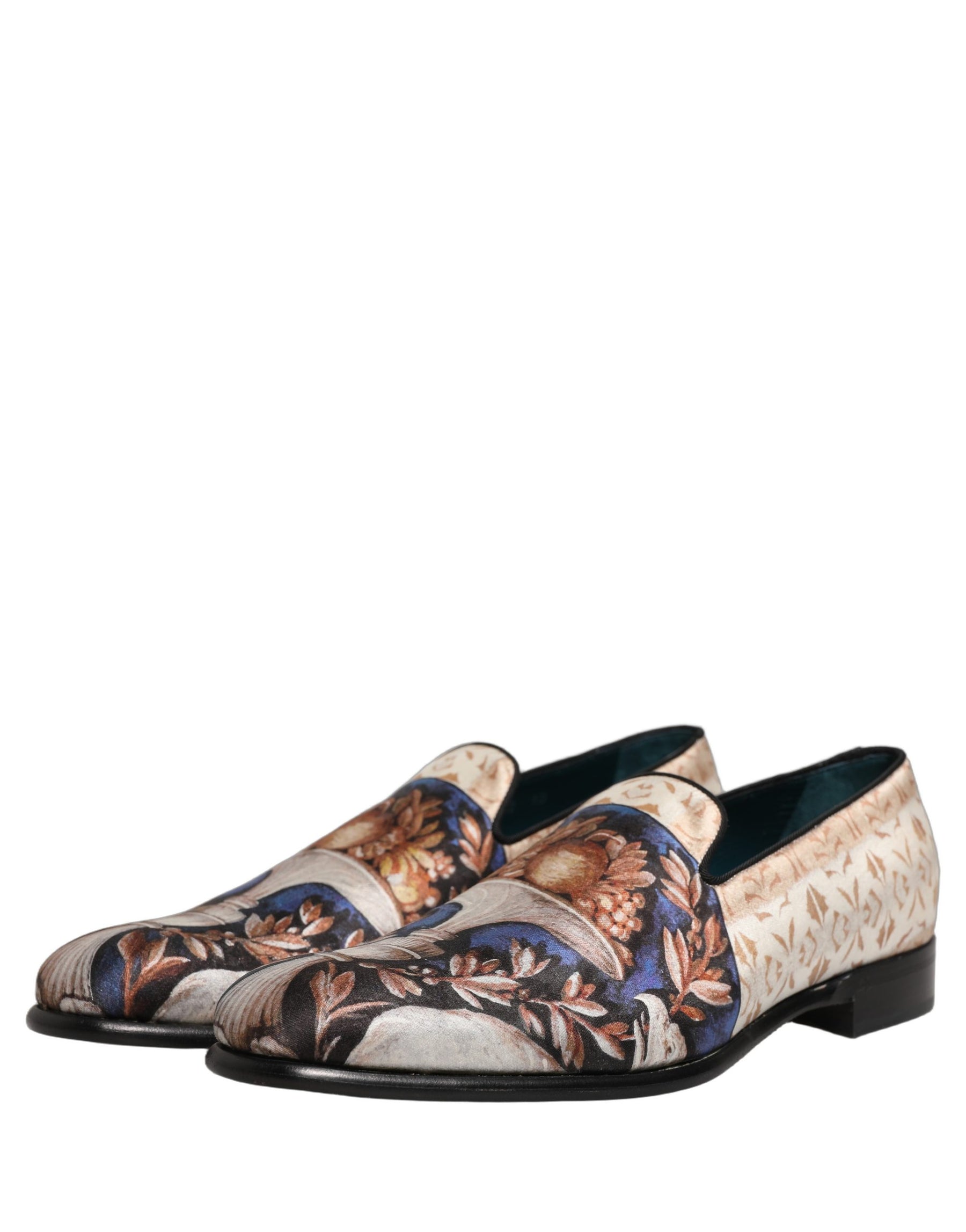 Dolce & Gabbana Multicolor Fruit Print Velvet Loafers Shoes | Regal Royce