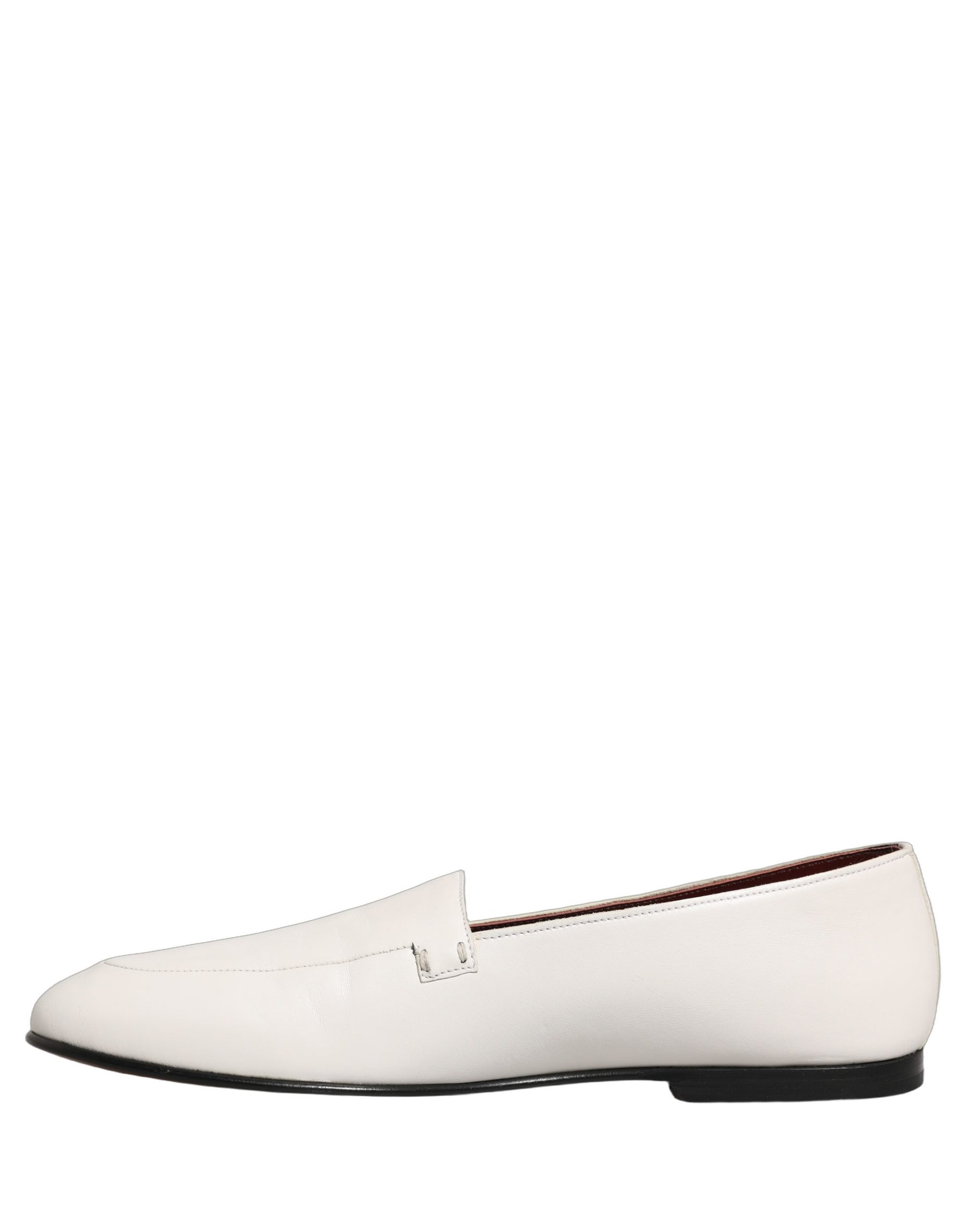 Dolce & Gabbana White Leather Logo Slip On Men Loafers Shoes | Regal Royce